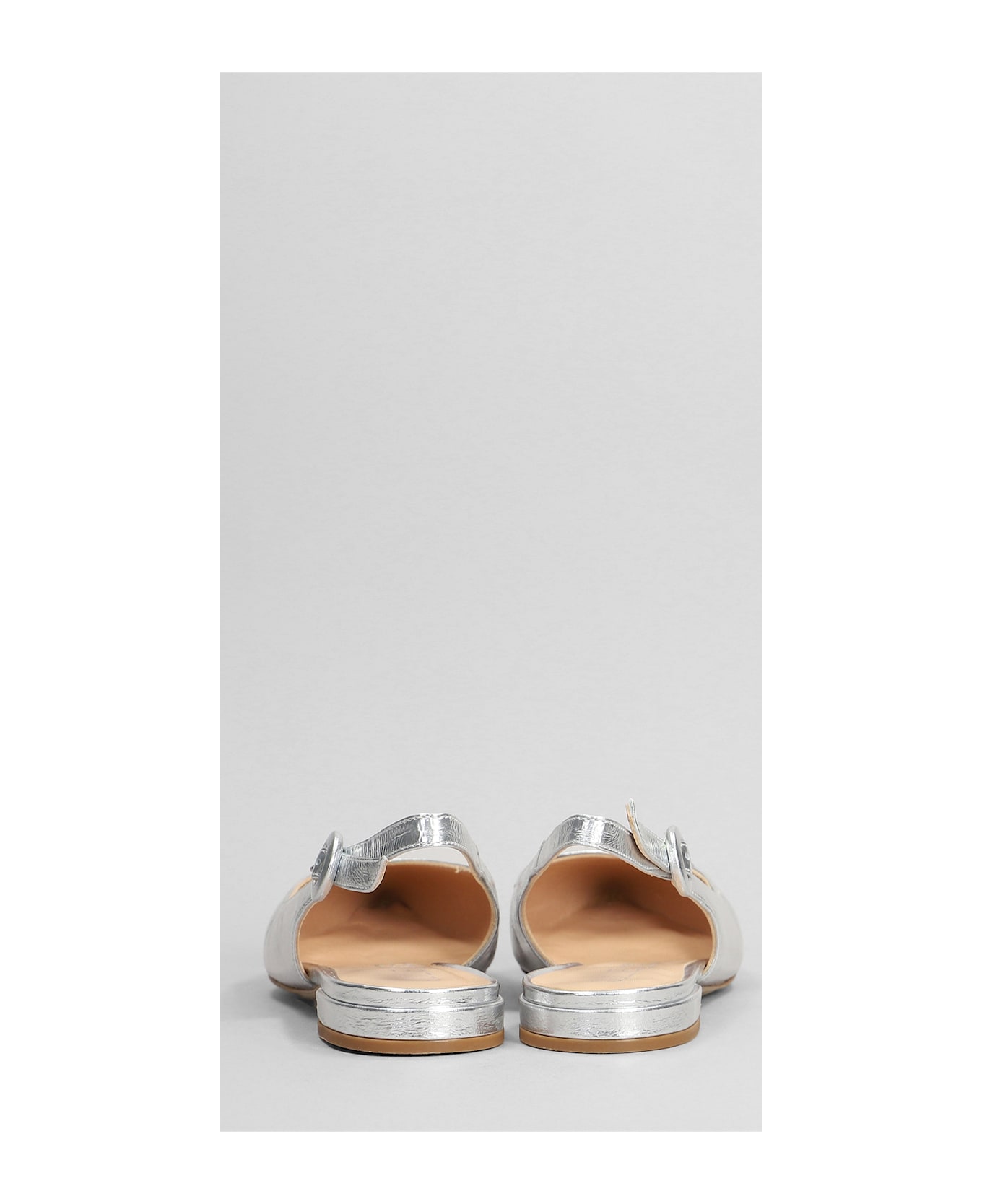 Julie Dee Ballet Flats In Silver Leather - silver