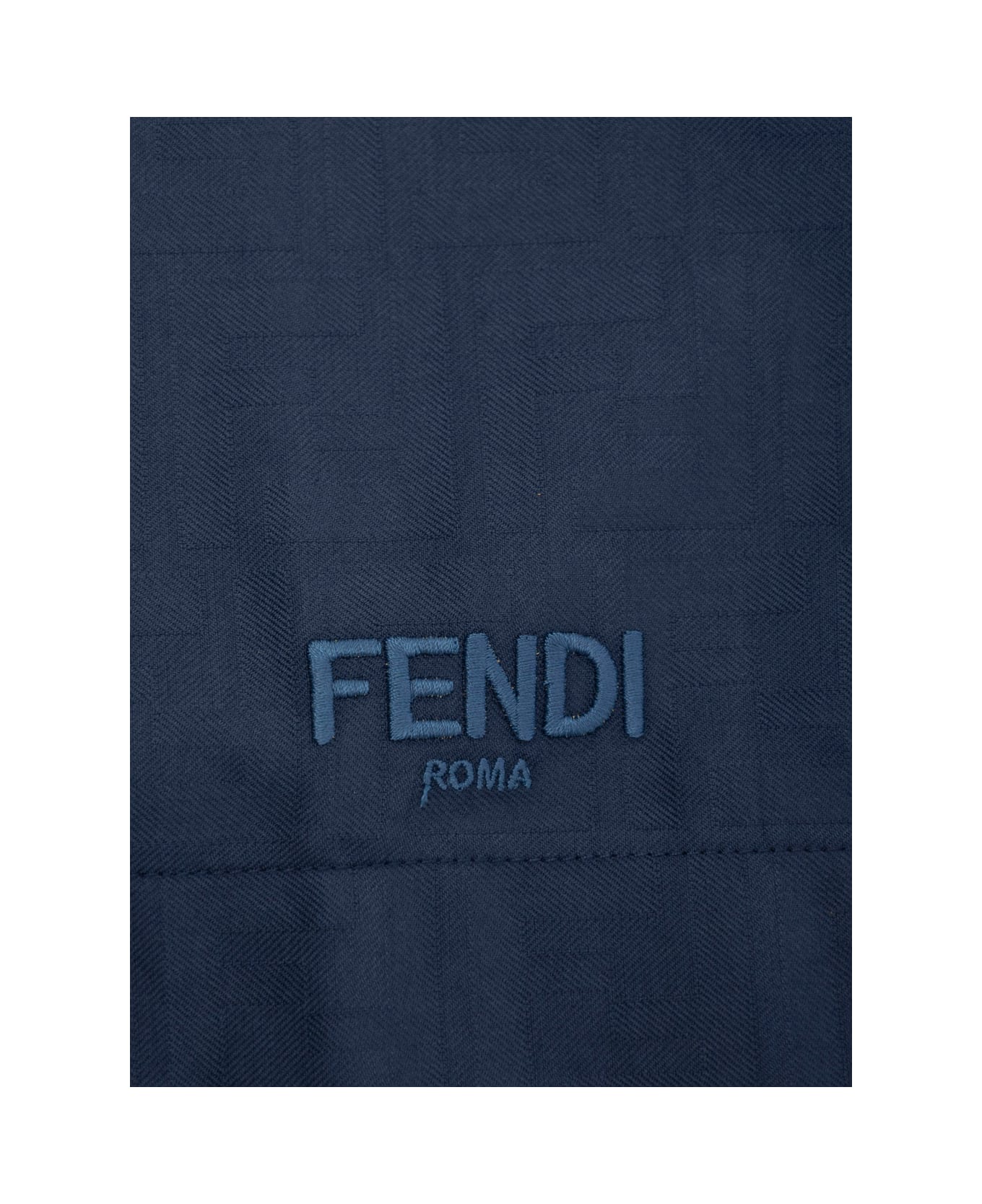 Fendi Blue Bermuda Shorts With All-over Tone-on-tone Gg Motif In Cotton Boy - Blu