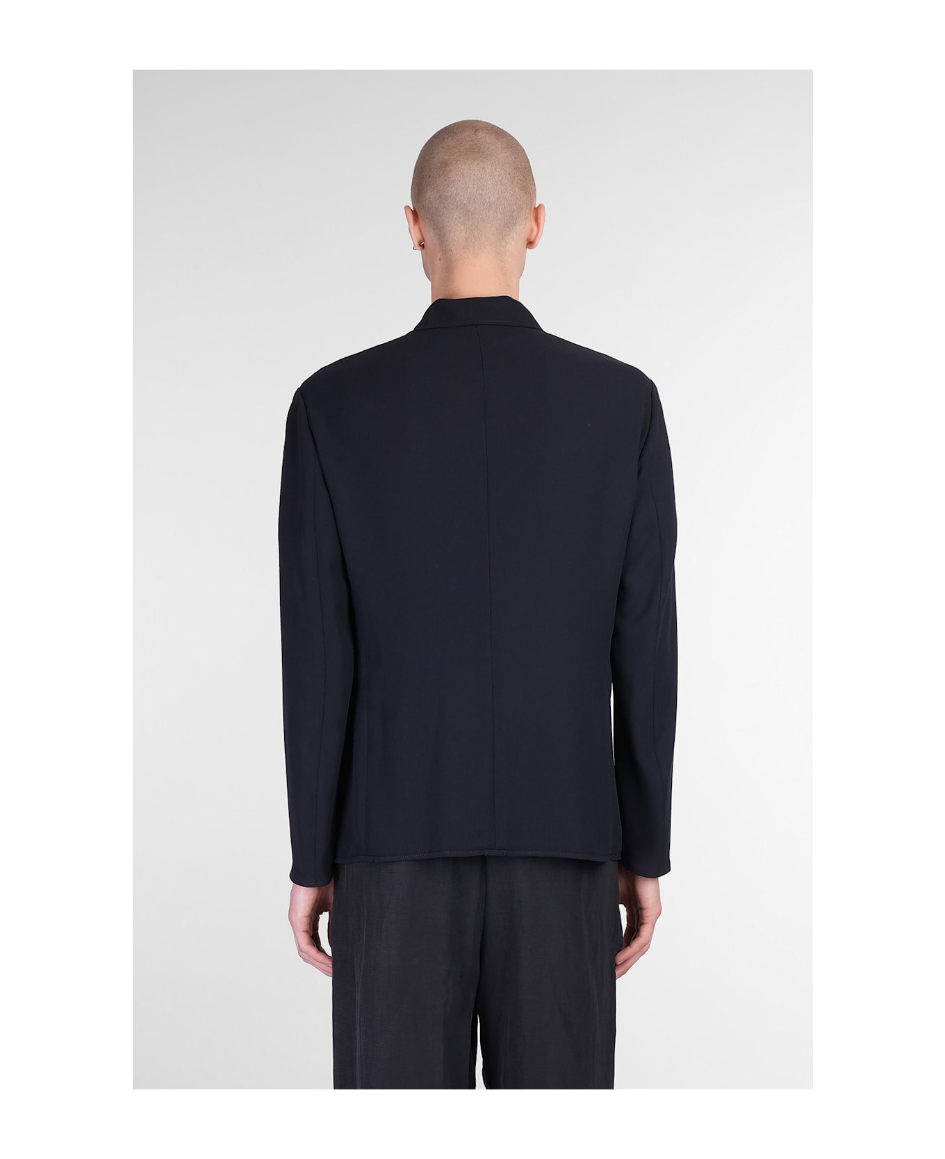 Giorgio Armani Blazer In Blue Wool - blue