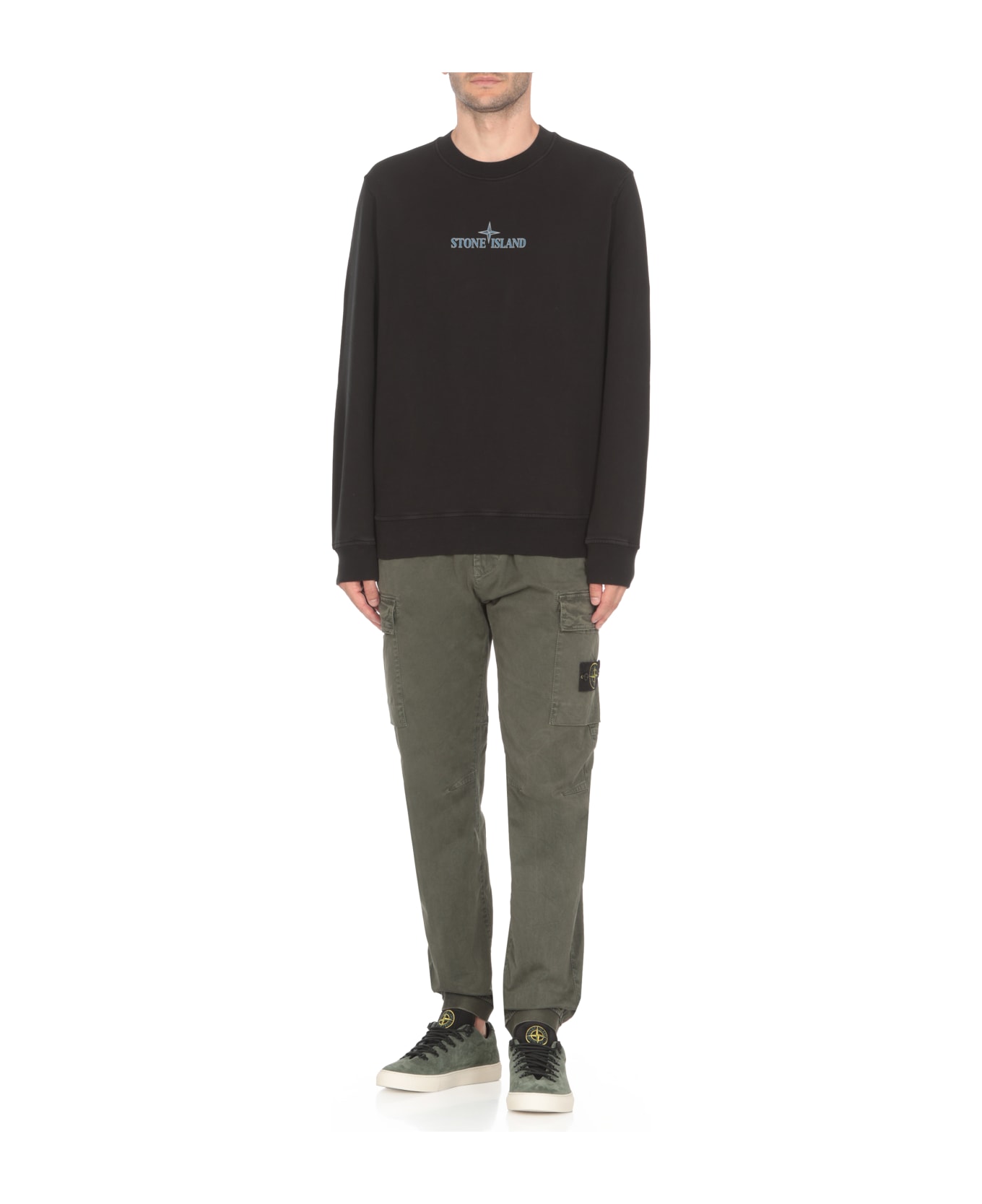 Stone Island Crewneck Sweatshirt 66182 - Black カーディガン