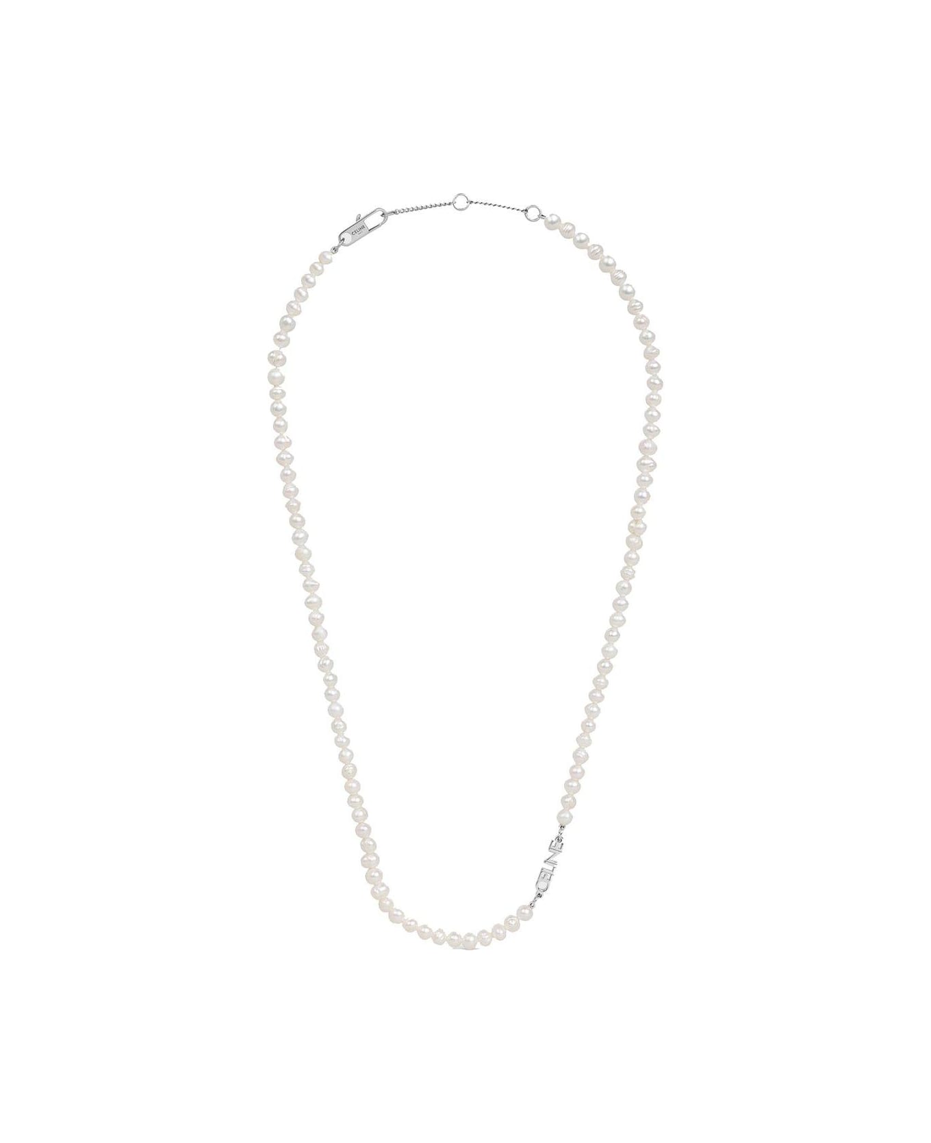 Celine San Onofre Embellished Necklace - IVORY / SILVER