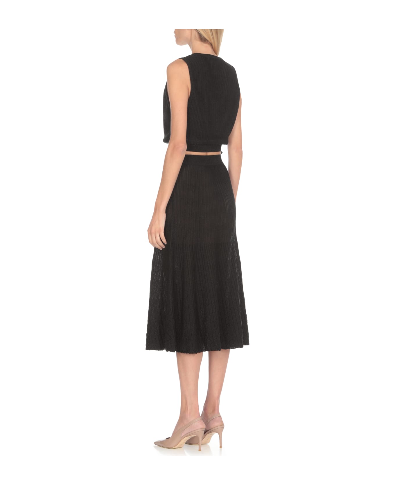 Elisabetta Franchi Lurex Skirt - Black スカート