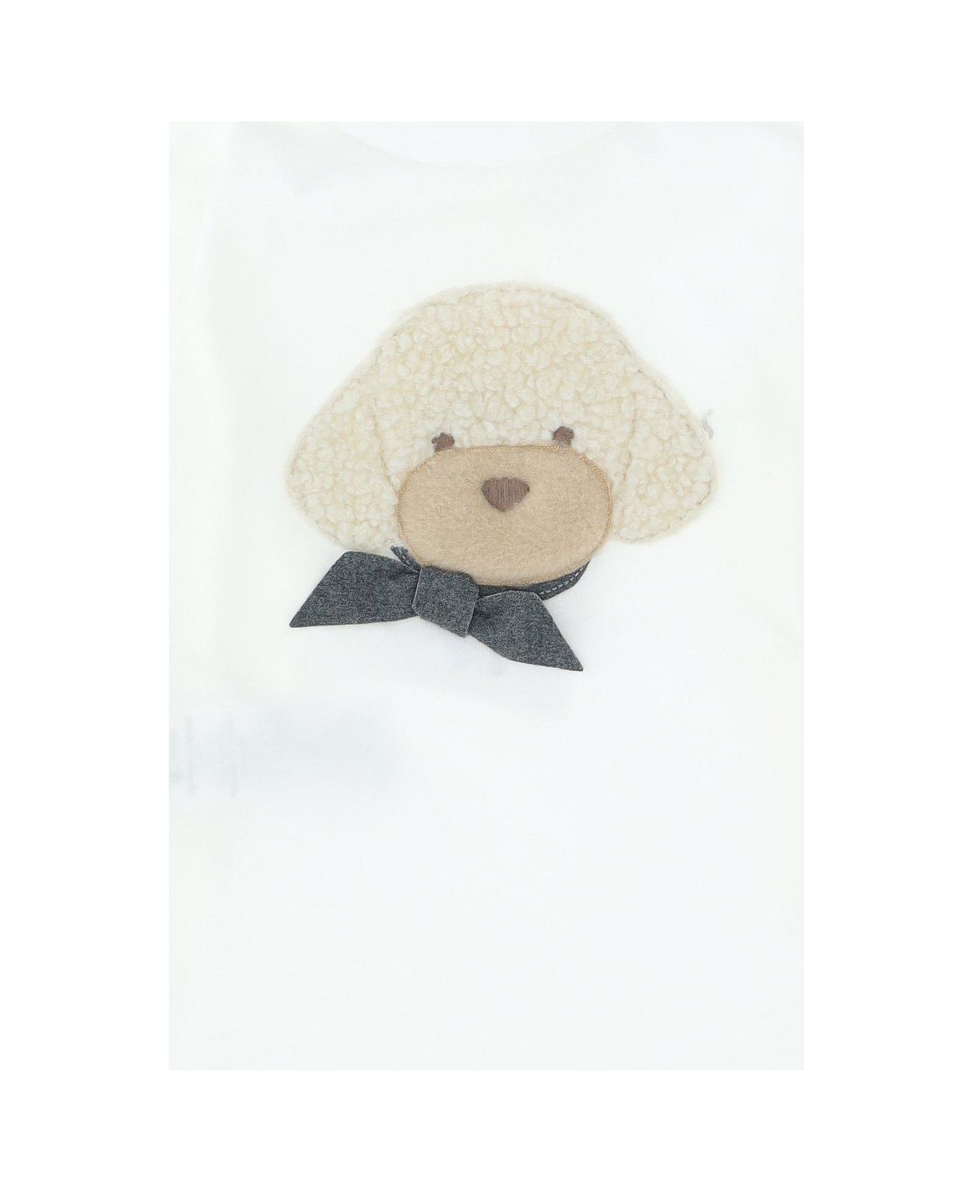 Il Gufo Poodle Detailed Teddy Fleece T-shirt - White