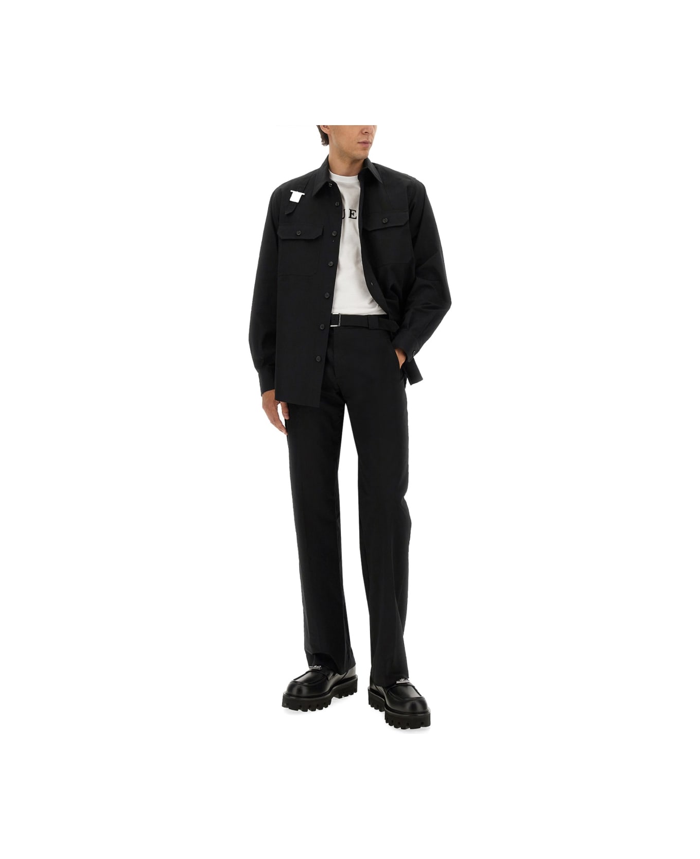 Alexander McQueen Jacket-shirt "harness" - BLACK