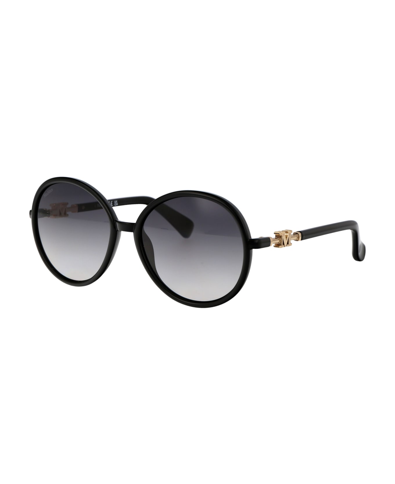 Max Mara Emme15 Sunglasses - 01B Nero Lucido/Fumo Grad サングラス