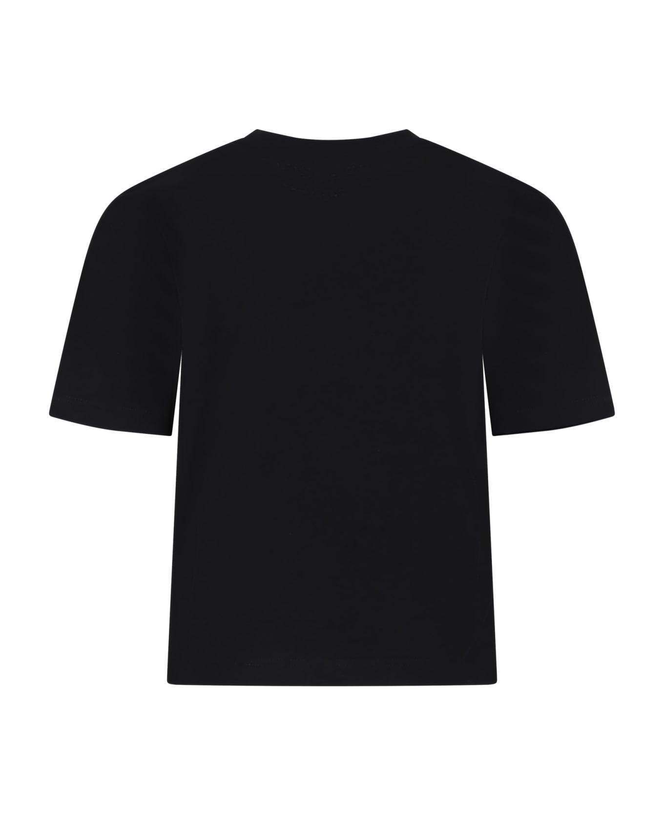 Stella McCartney Kids Black T-shirt For Girl With Multicolor Logo - Black