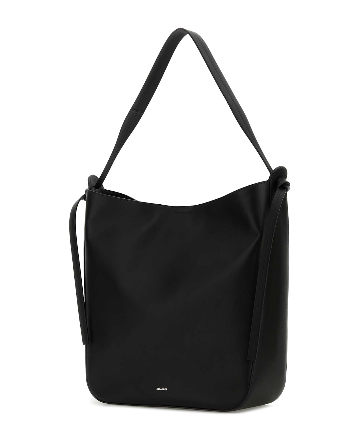 Jil Sander Black Leather Shopping Bag - Black