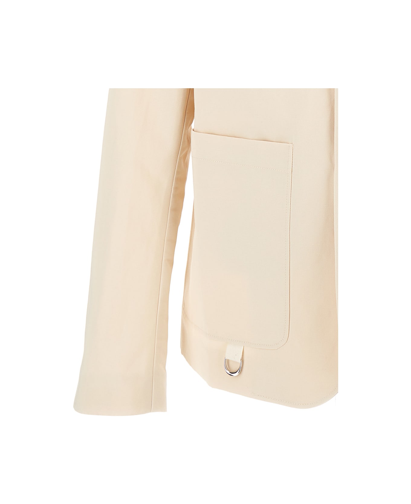 Jacquemus 'la Veste Jean' Beige Single-breasted Jacket With D Ring Detail In Cotton And Linen Man - Beige