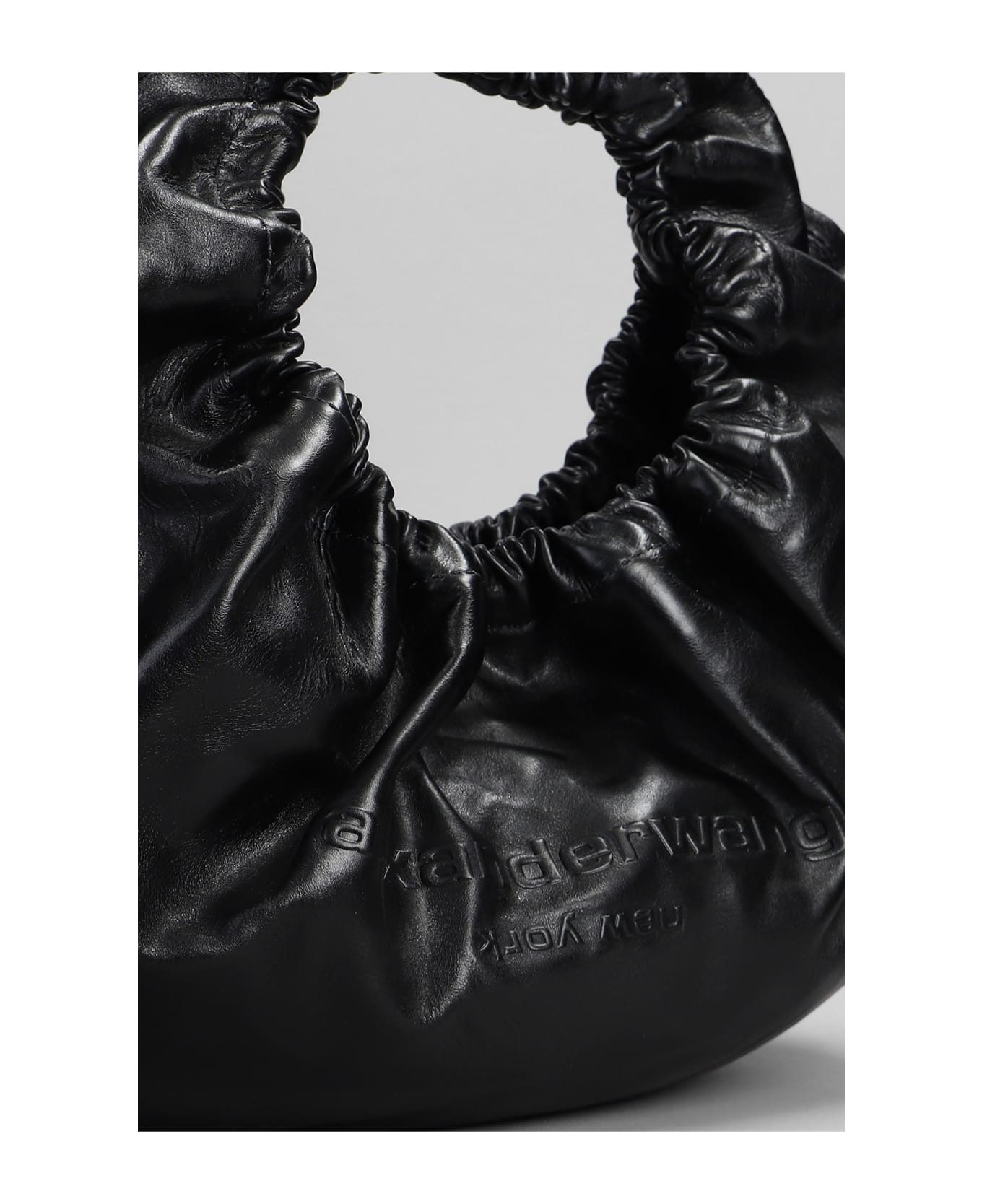 Alexander Wang Crescent Hand Bag In Black Leather - black