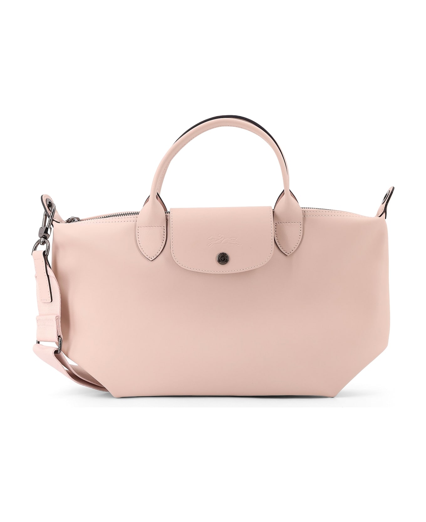 Longchamp Le Pliage Leather Shoulder Bag - Nude