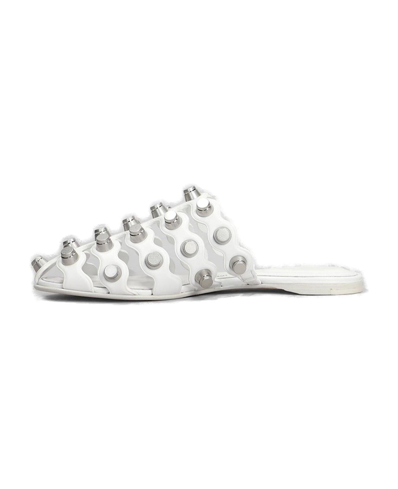 Alexander Wang Rexa Cage Slide Flats - white