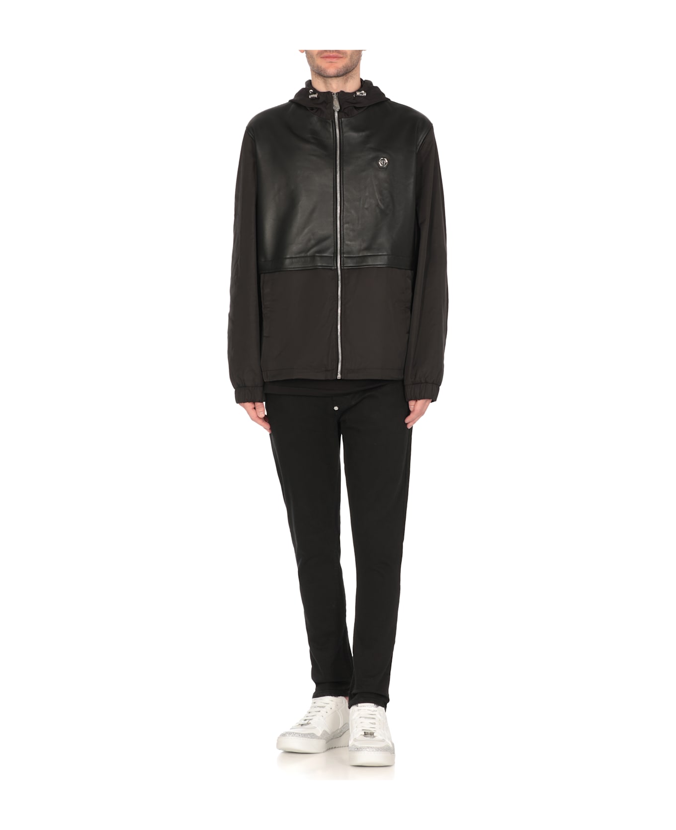 Philipp Plein Leather Jacket - Black