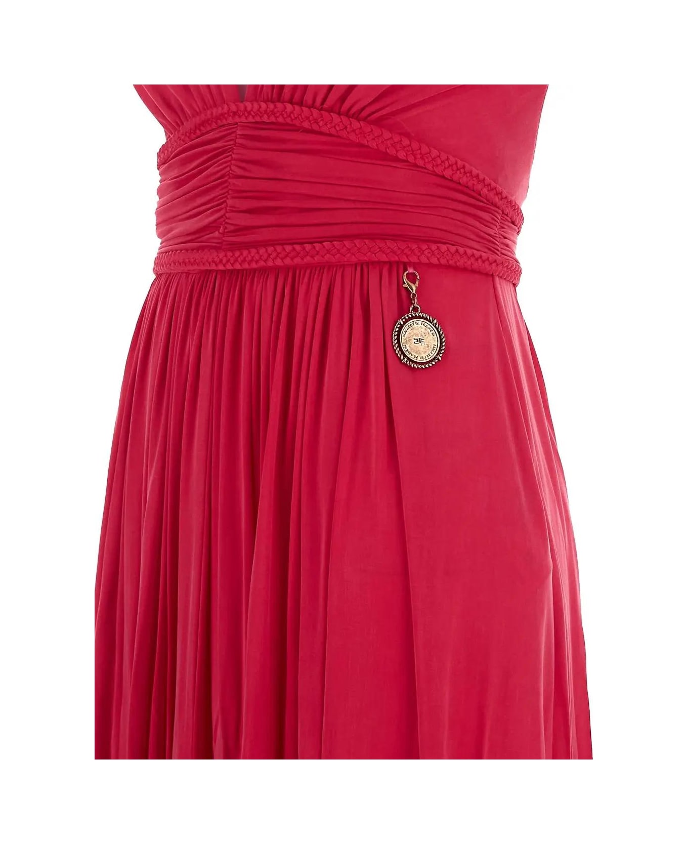 Elisabetta Franchi Red Carpet Dress With Intertwined Straps - PINK