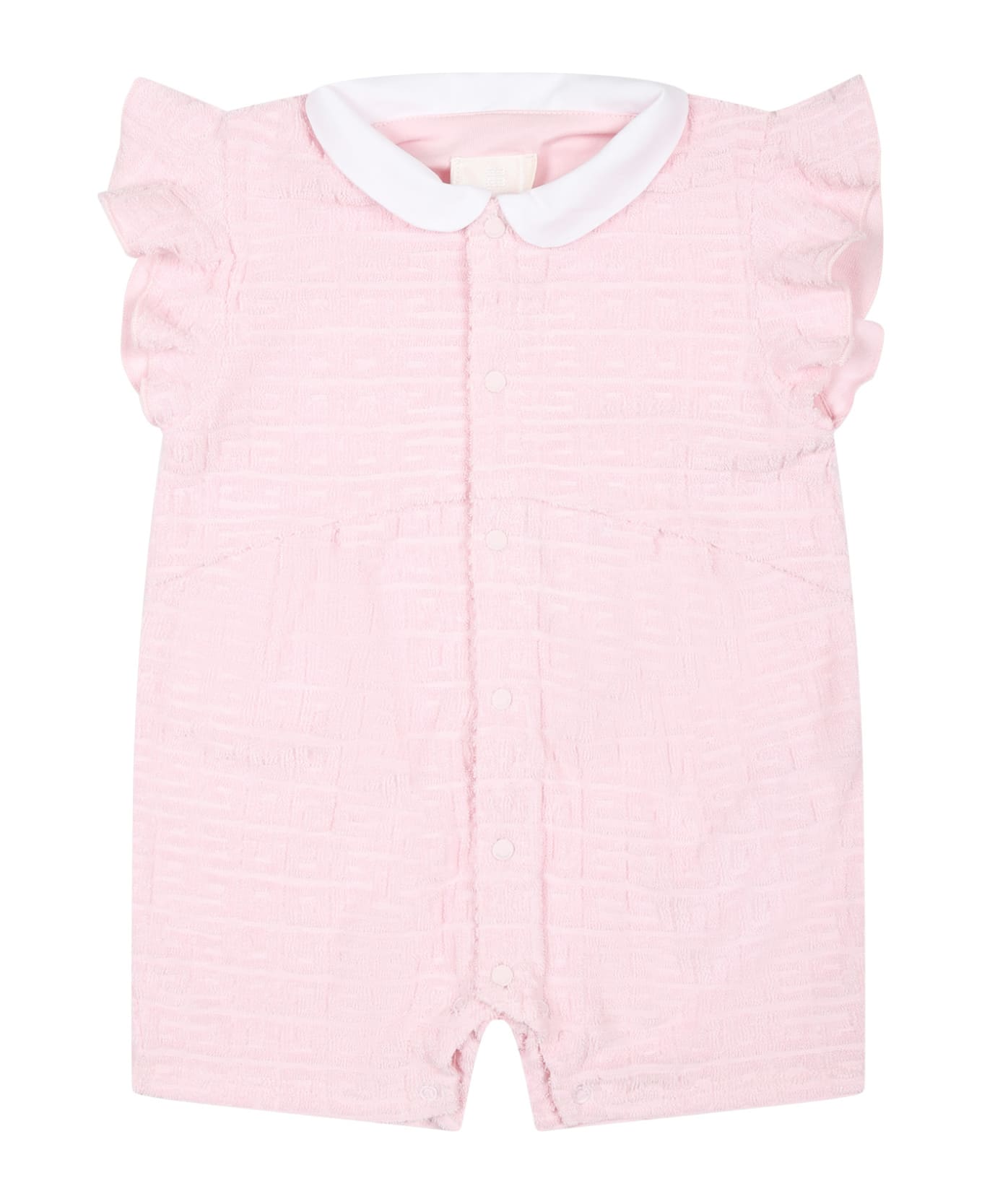 Givenchy phone Pink Romper For Baby Girl With Logo - Pink