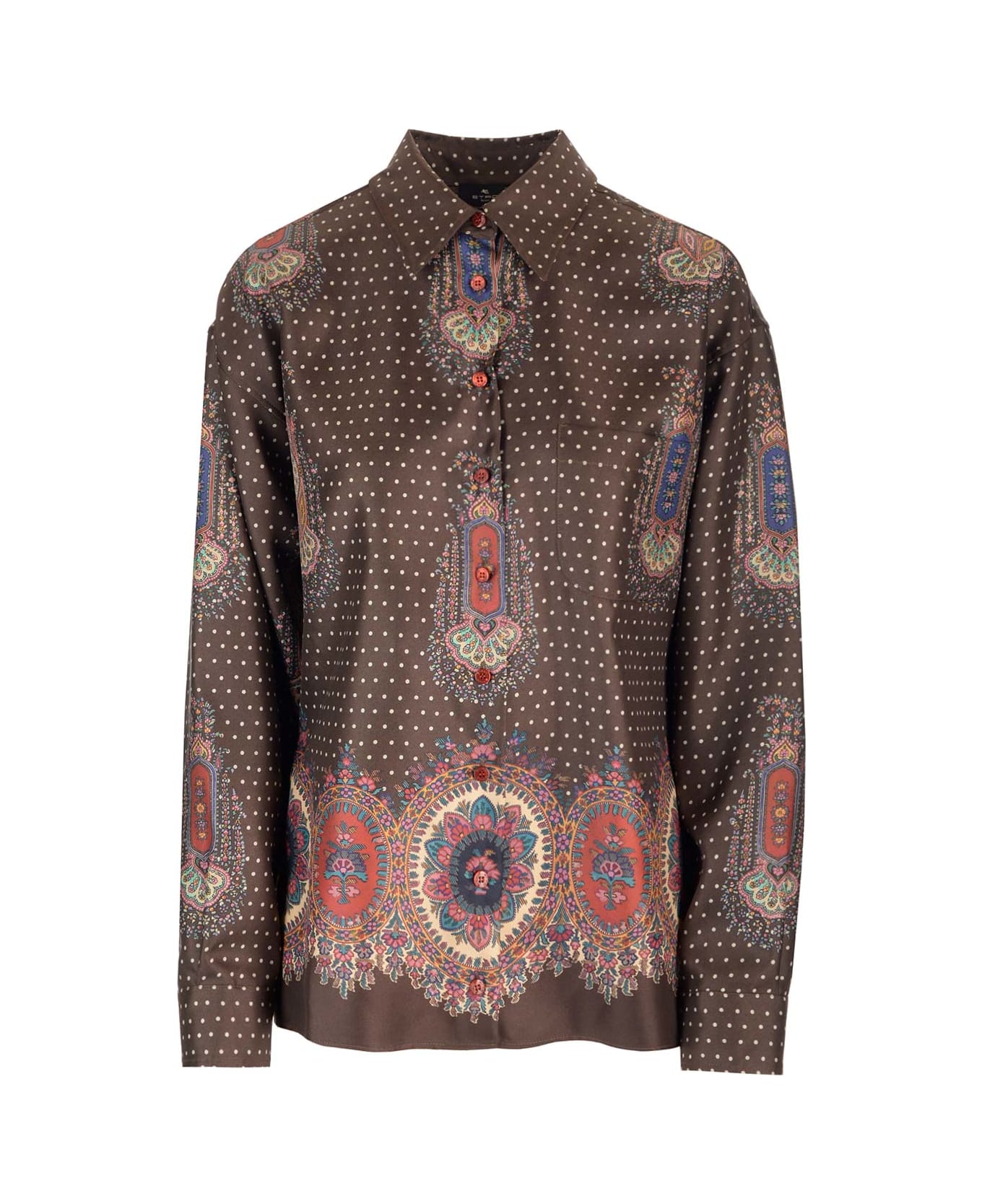 Etro シルクフリルシャツ IT 40 ETRO Printed silk-twill shirt | NET-A-PORTER