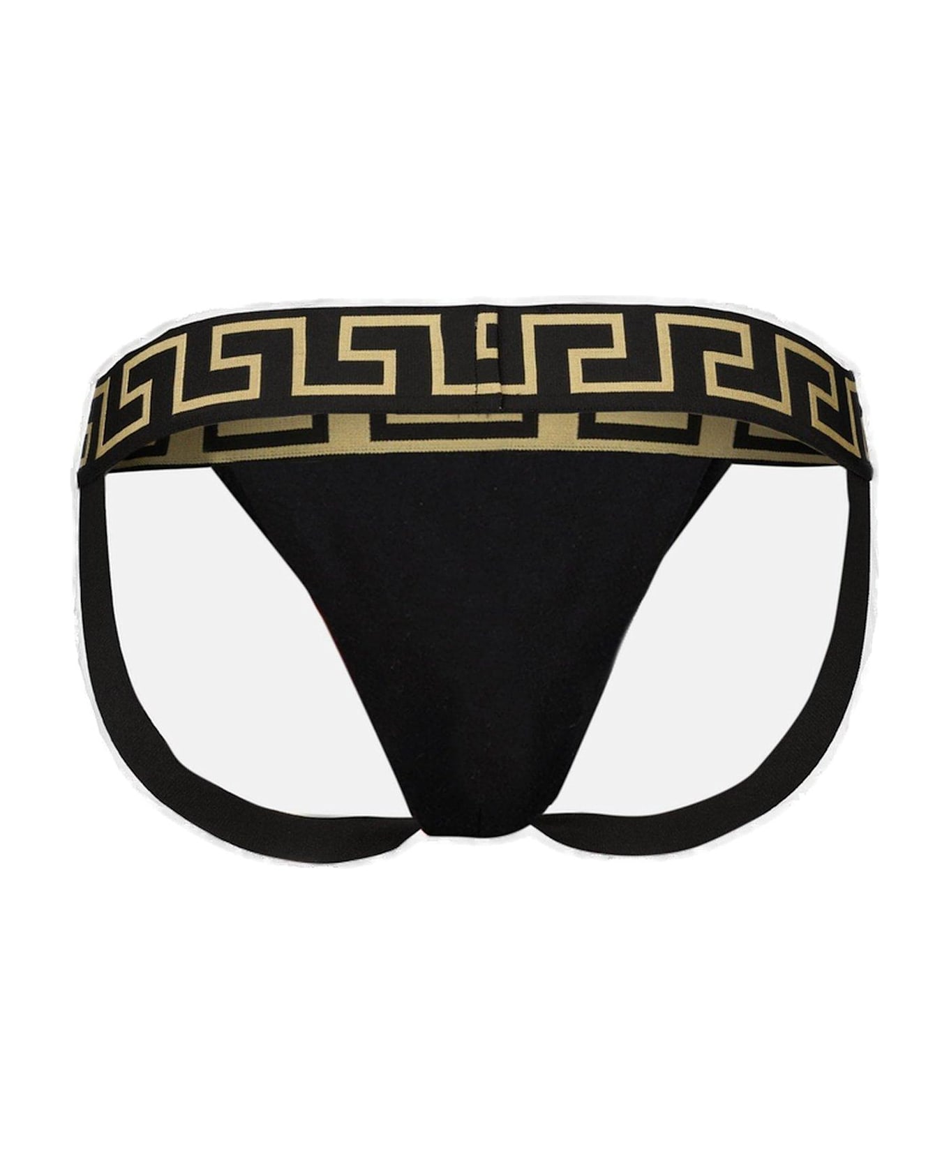 Versace Black Stretch Cotton Brief - BLACKGOLDGREEKKEY