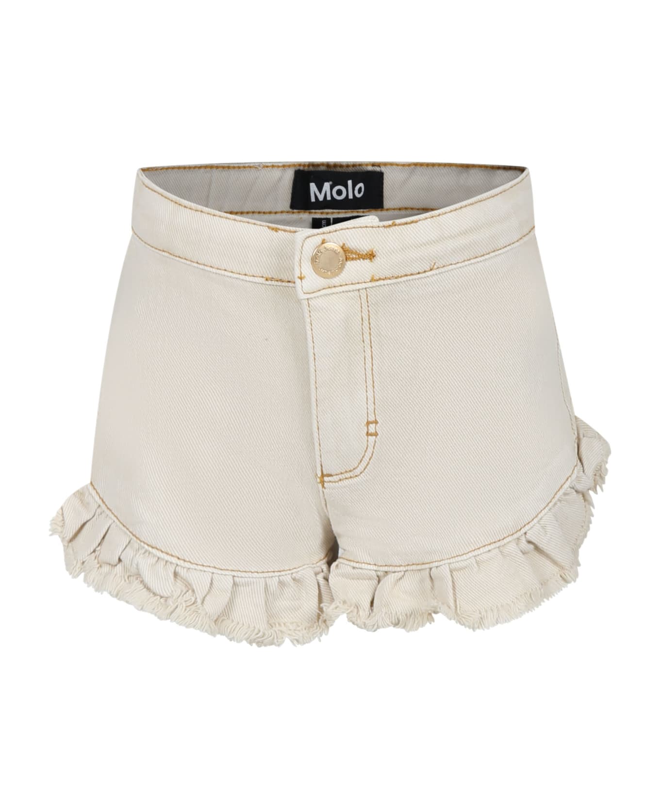 Molo Beige Shorts For Girl - Beige ボトムス
