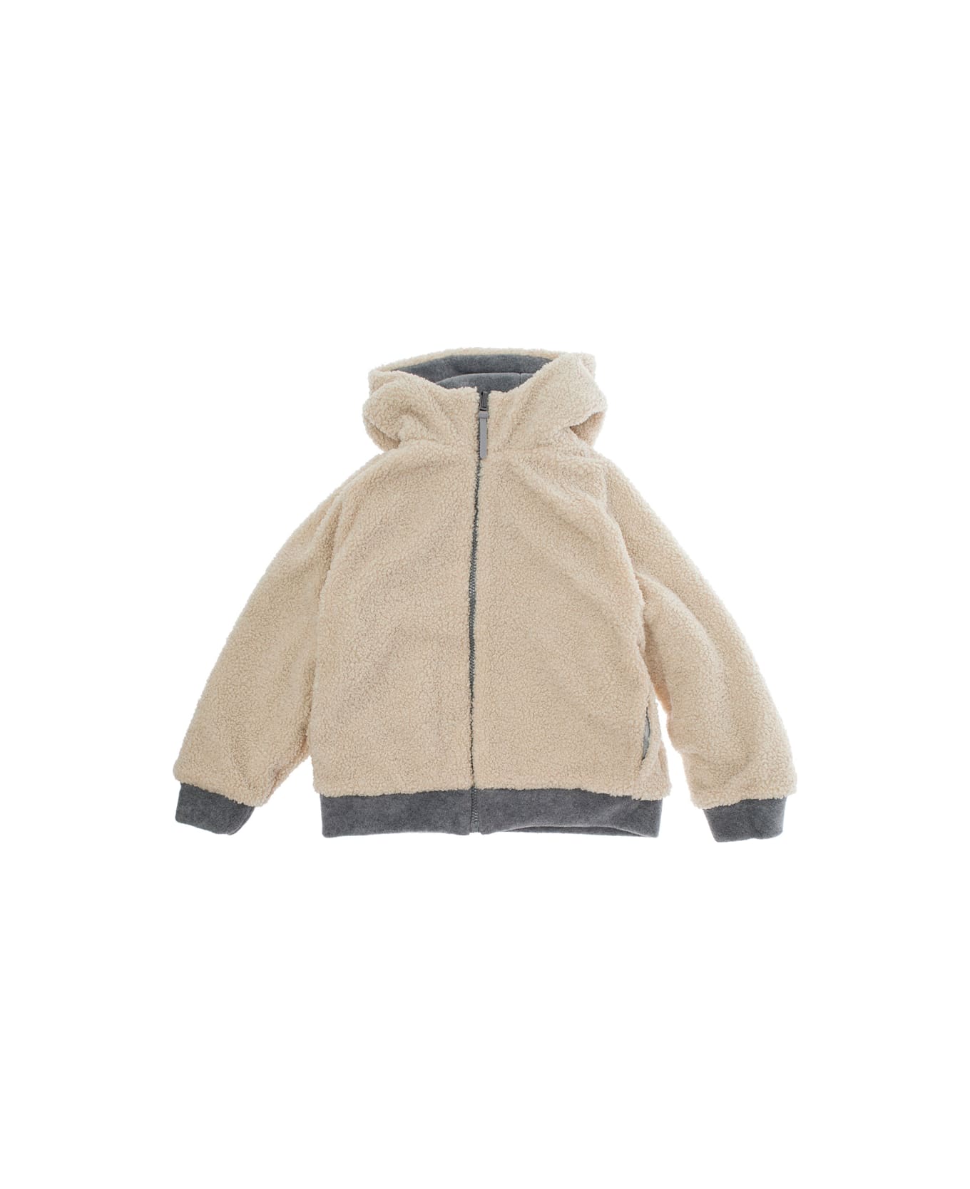 Il Gufo Grey Hoodie With Logo Patch In Soft Fabric Boy - Grey