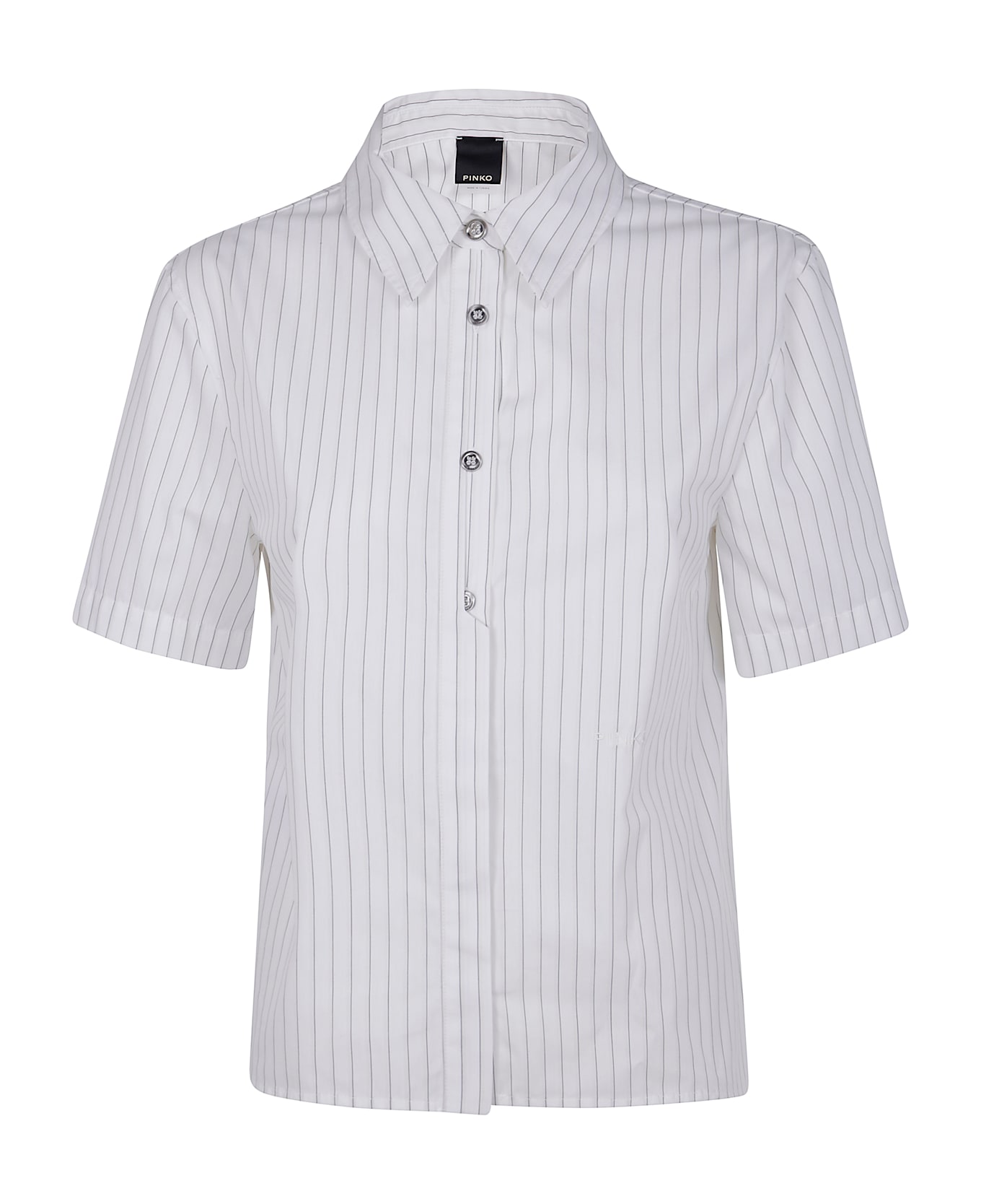 Pinko Innuendo Popeline Shirt - Zpz White Black Beige