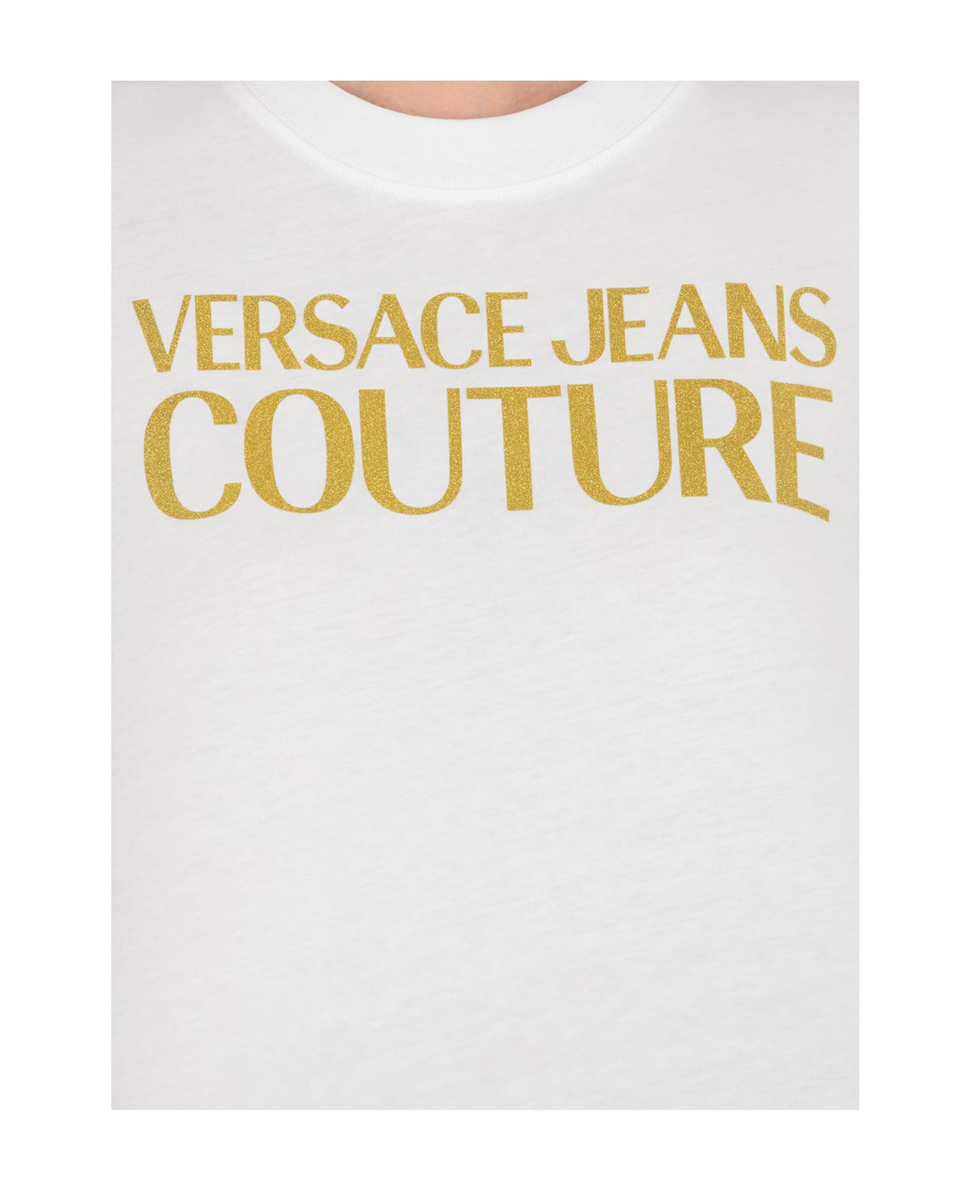 Versace Jeans Couture R Logo Gummy Glitter T-shirt - White