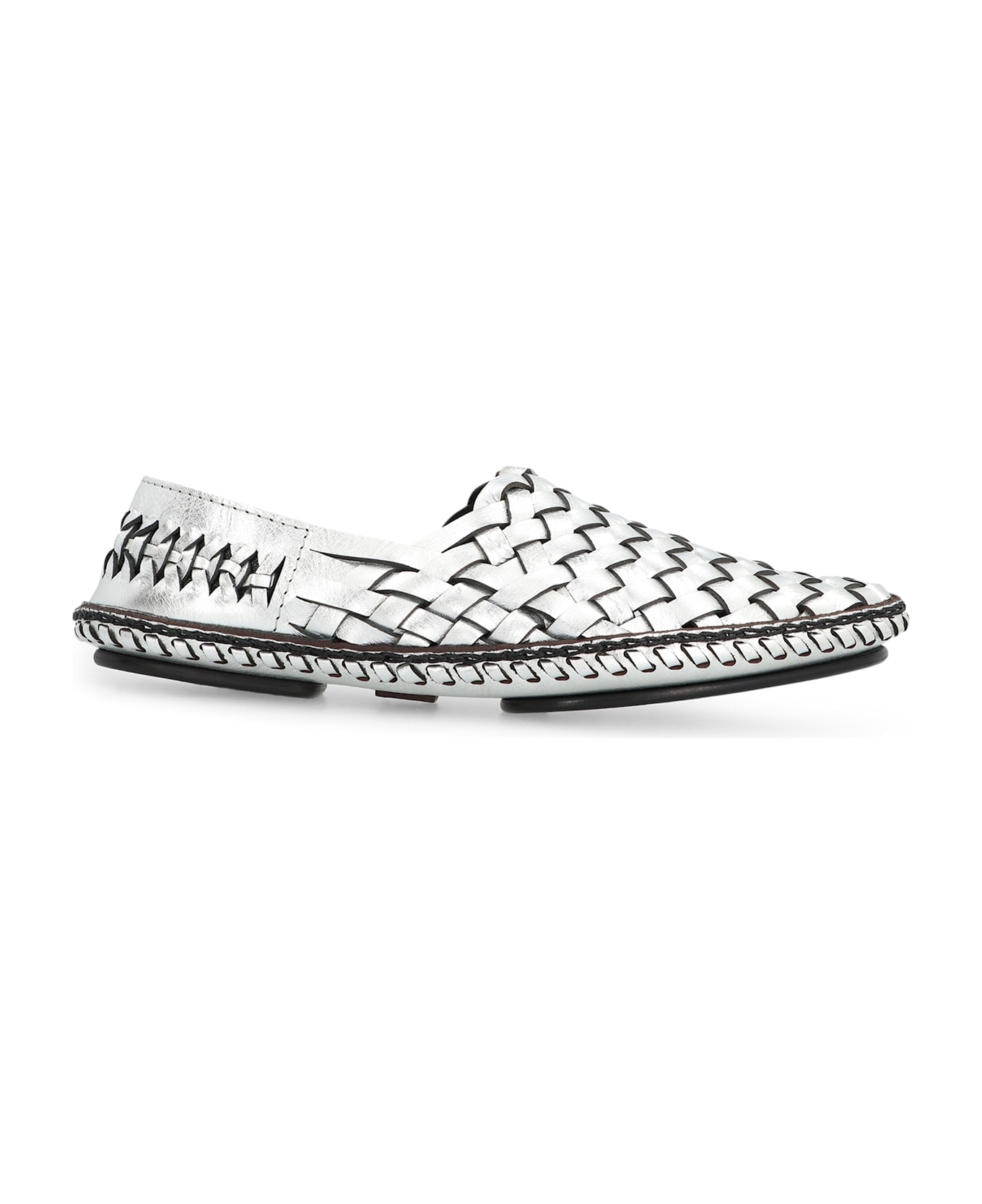 Saint Laurent Neil Leather Loafers - Silver