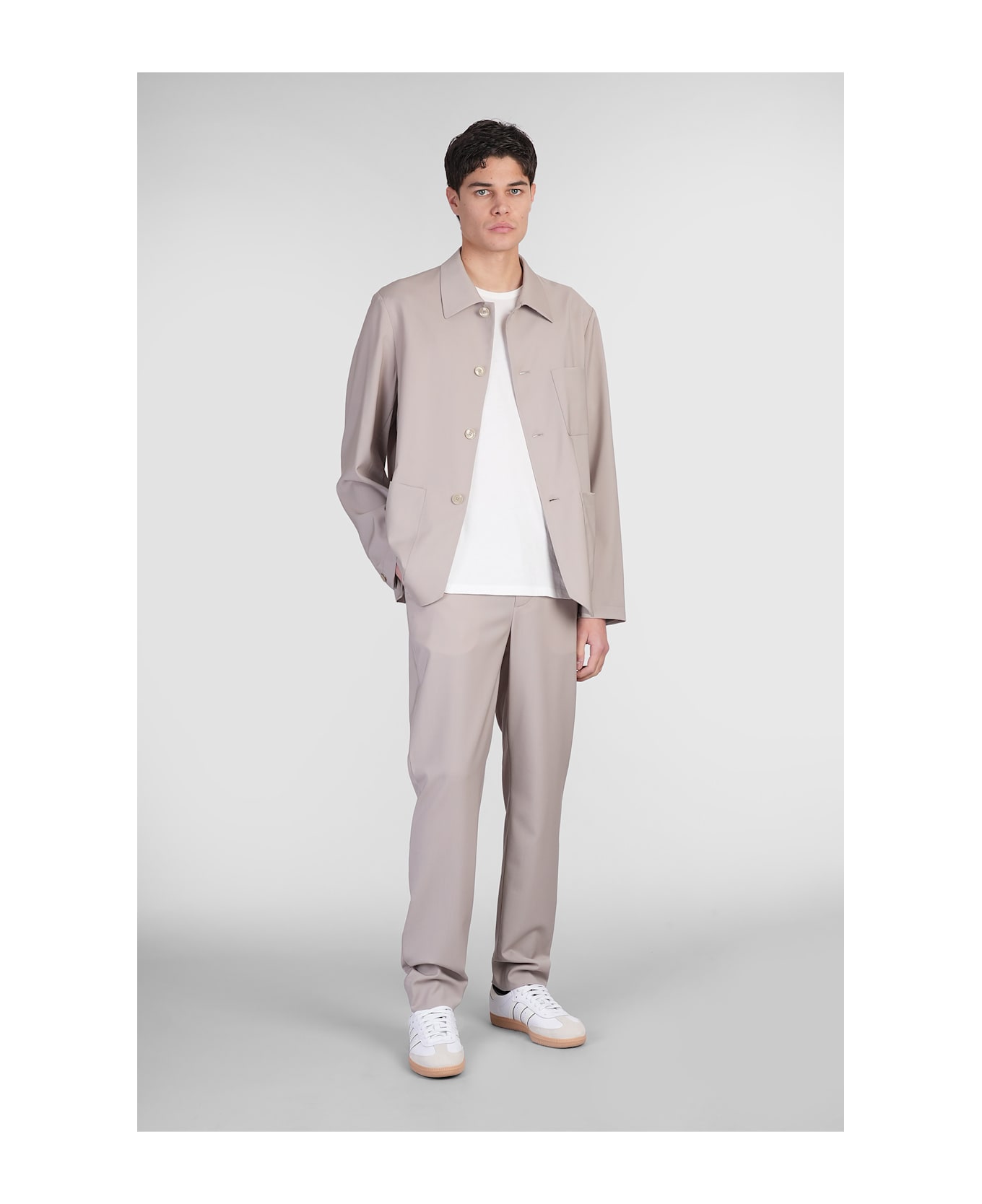 Barena Visal Shirt In Beige Wool - beige
