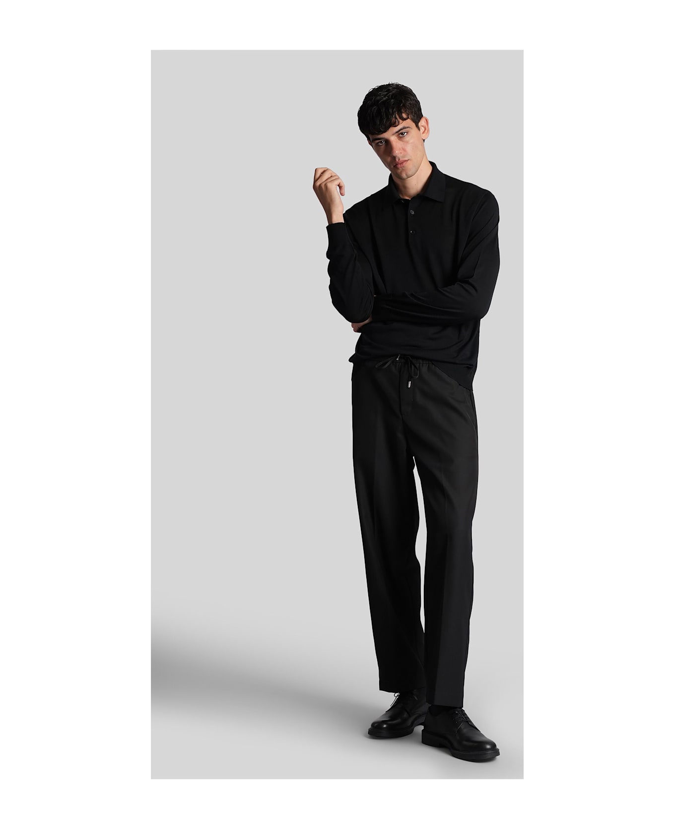 Zegna Polo In Black Wool - black