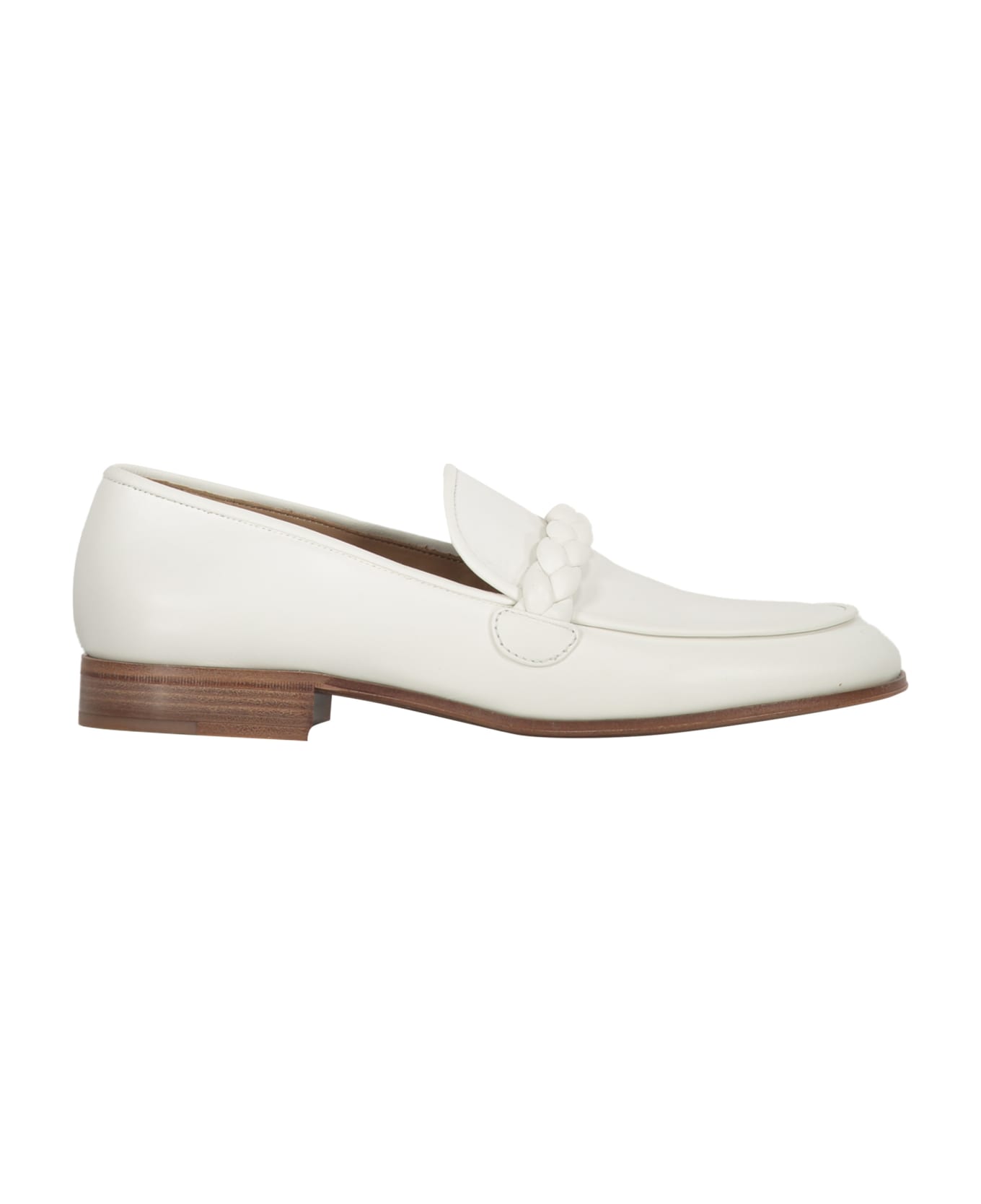 Gianvito Rossi Massimo Leather Loafers - White ローファー＆デッキシューズ