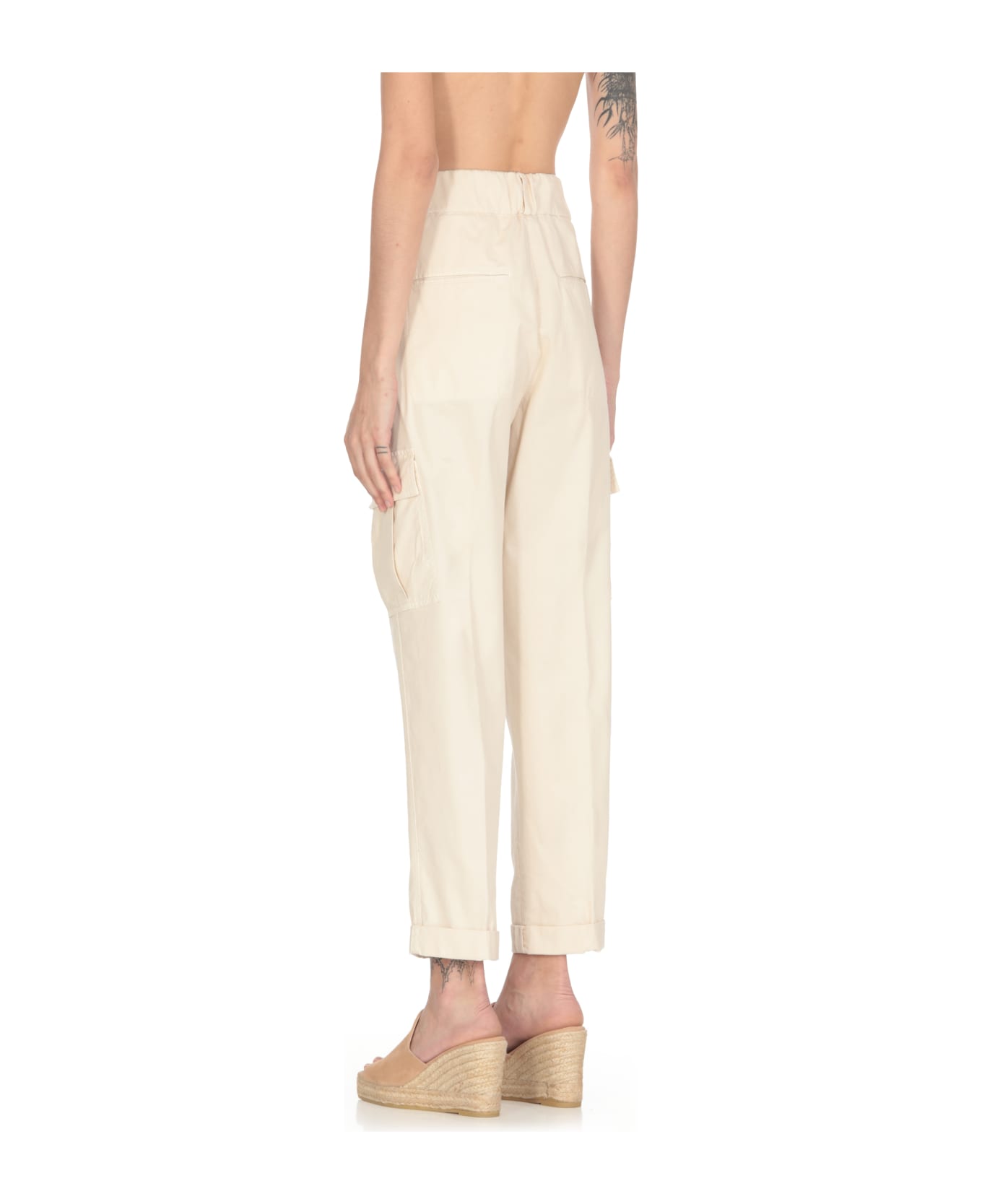 Peserico Cotton Cargo Pants - Ivory