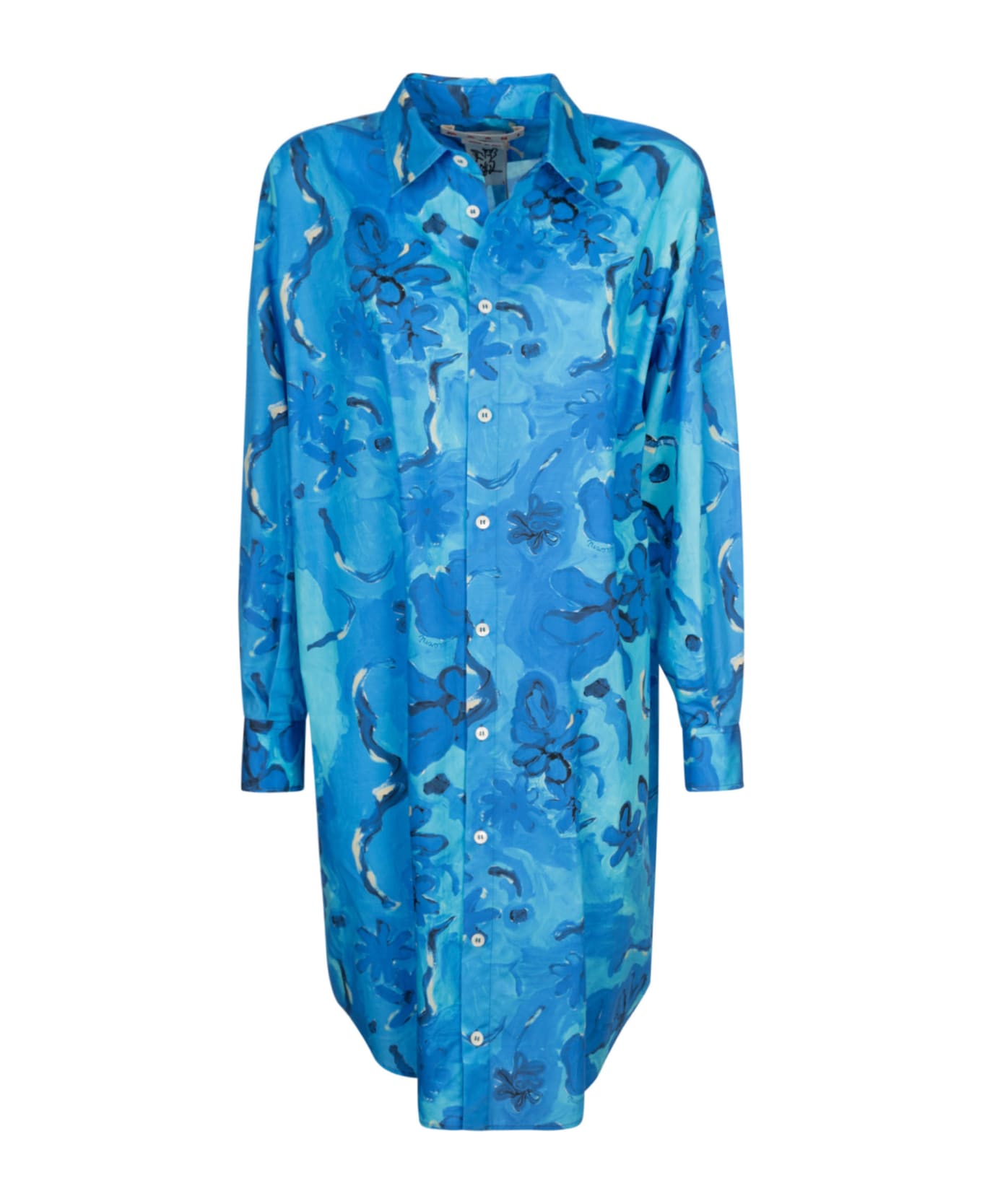 Marni Printed Shirt Dress - Azure