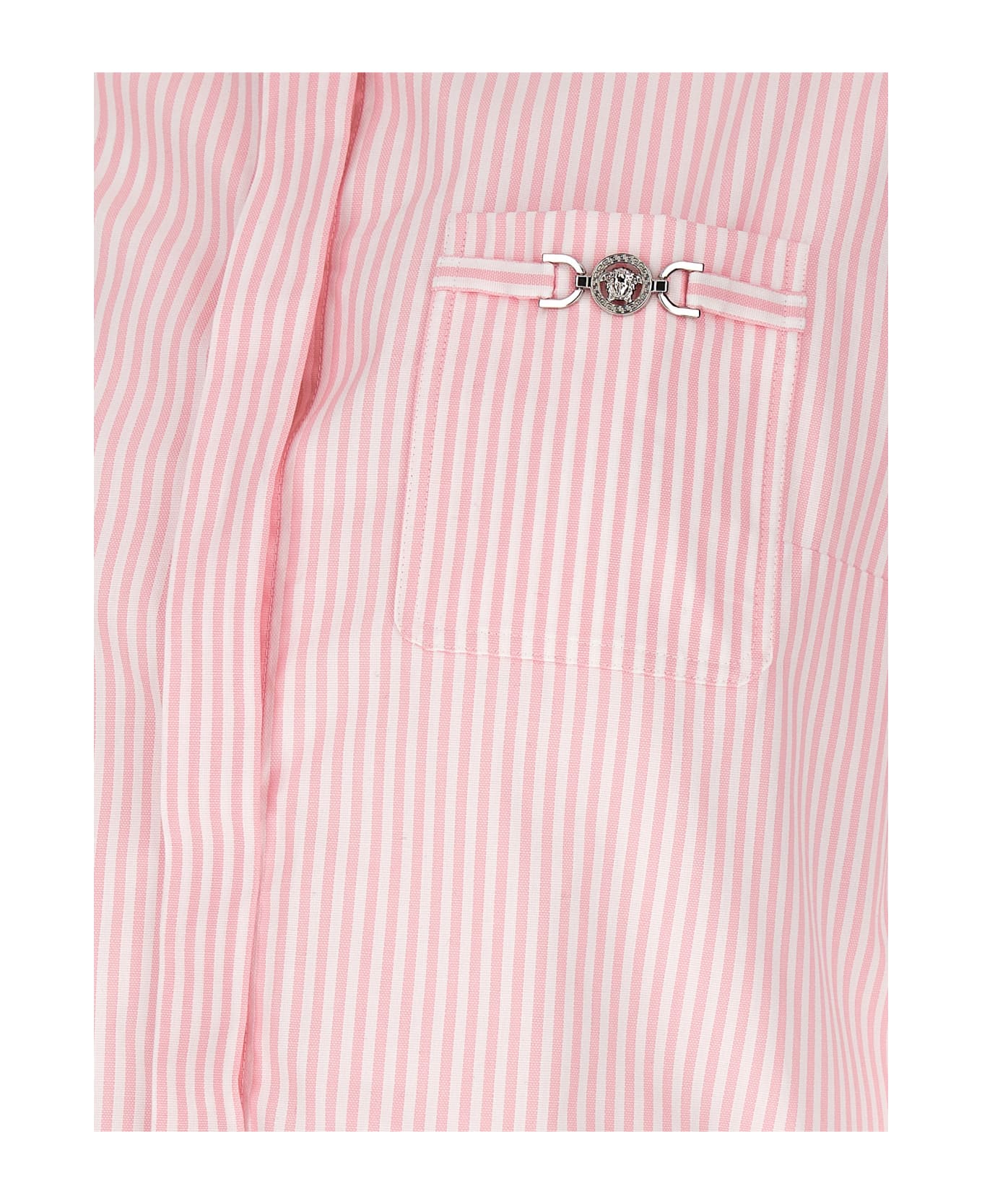 Versace Striped Cropped Shirt - Pink