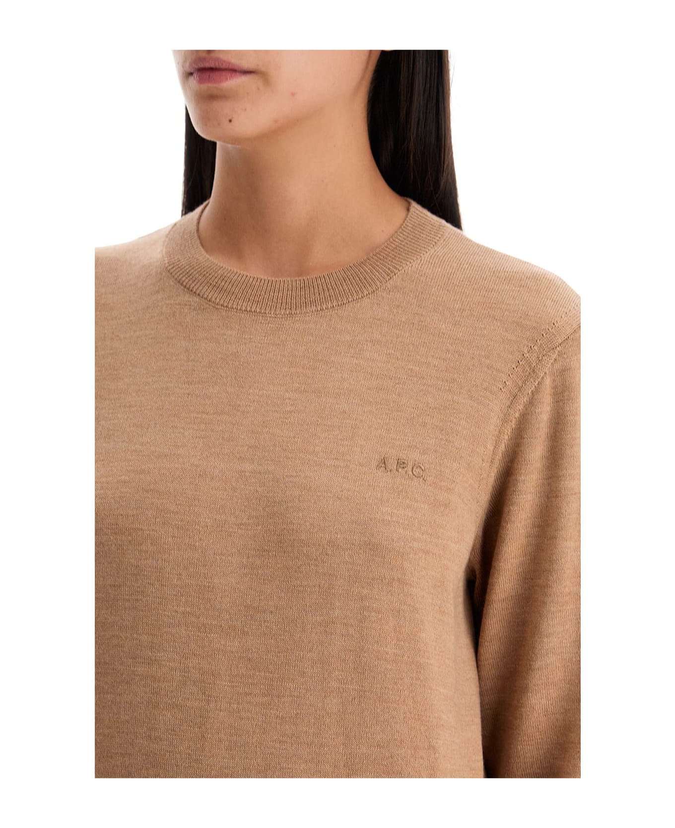 A.P.C. Wool Crewneck Pullover - BEIGE CHINE (Beige)