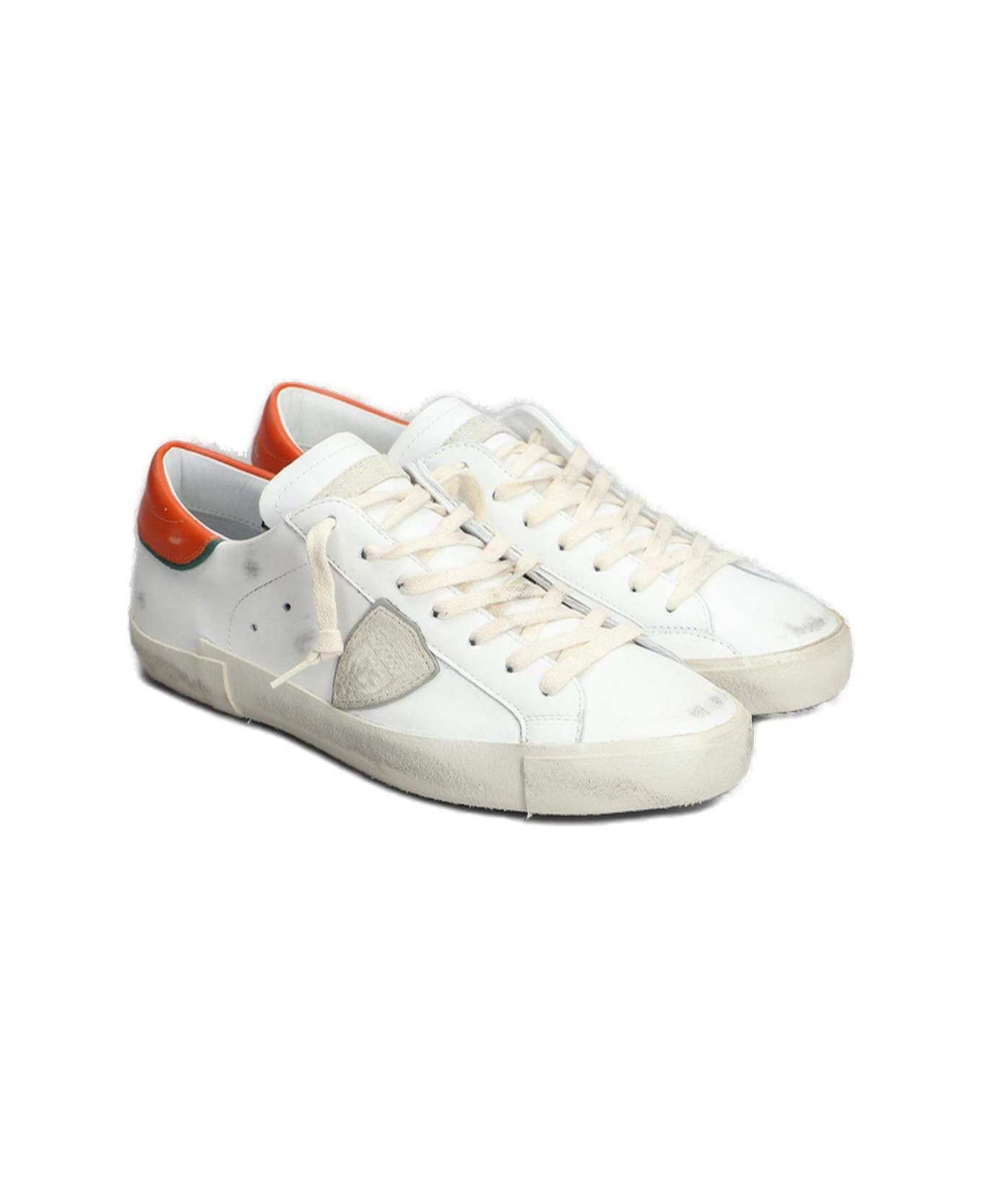 Philippe Model Prsx Low-top Sneakers - WHITE, orange