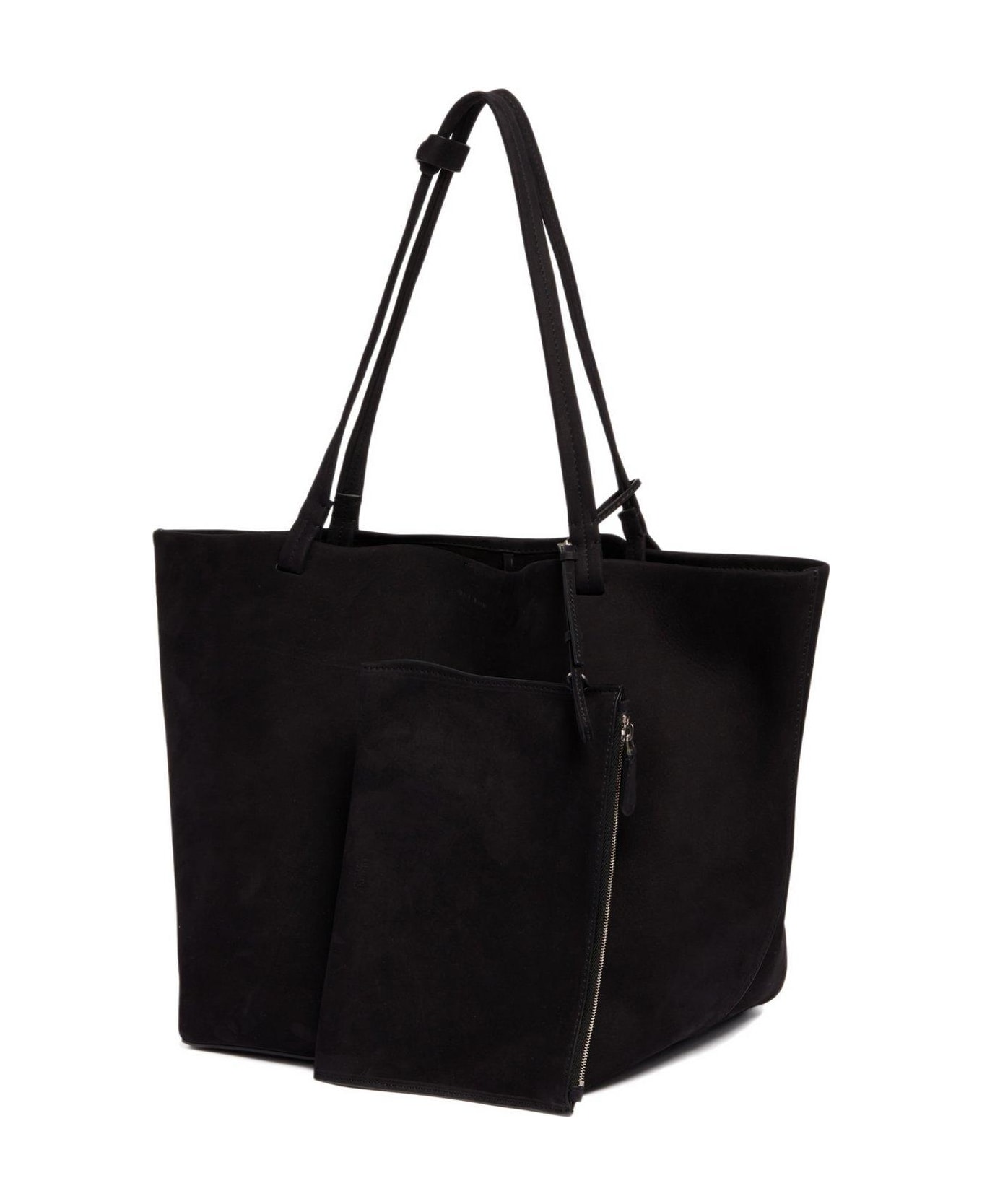 The Row Park Three Logo Stamp Tote Bag - BLACK