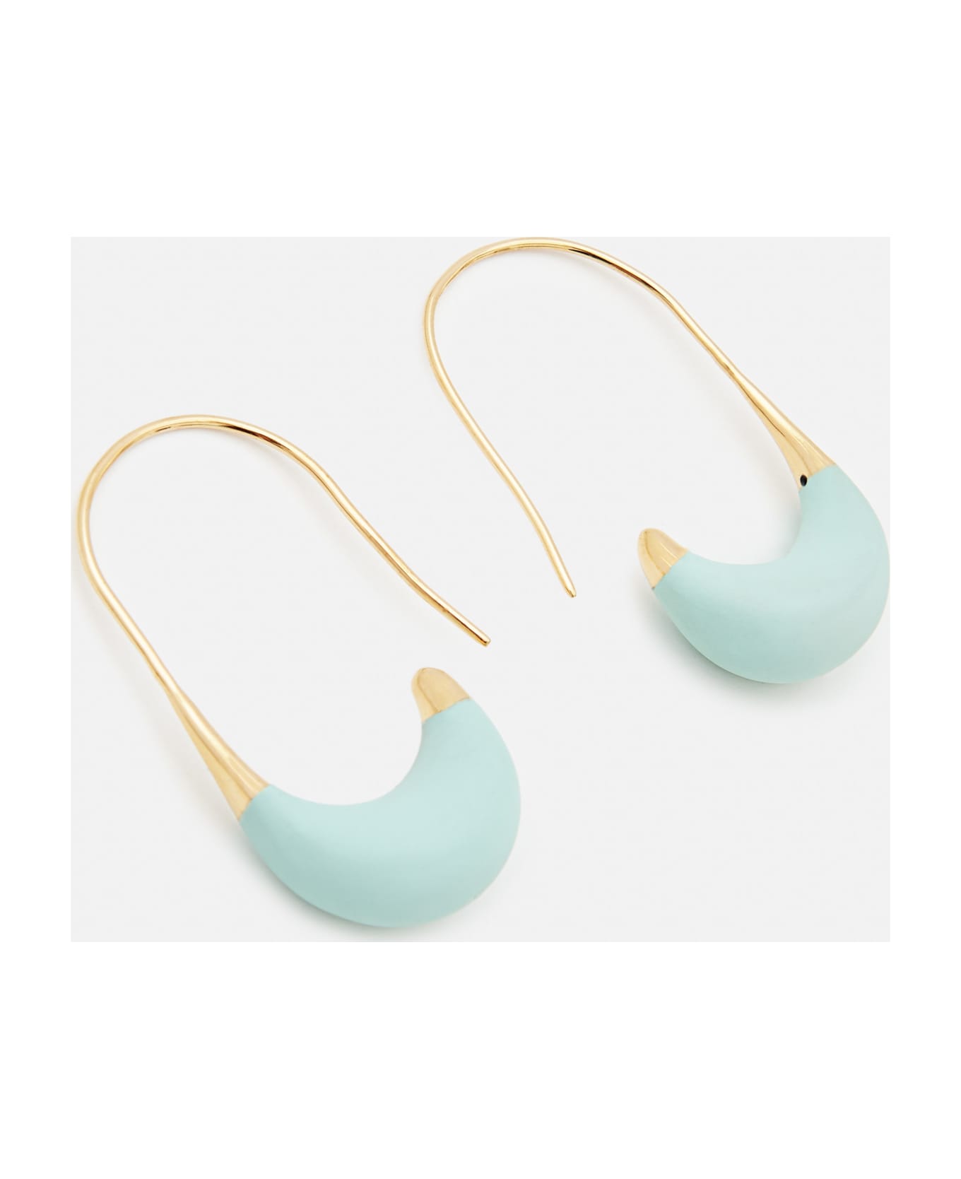 Colville Dipped Hieroglyphic Gold Pleated Earrings - Clear Blue