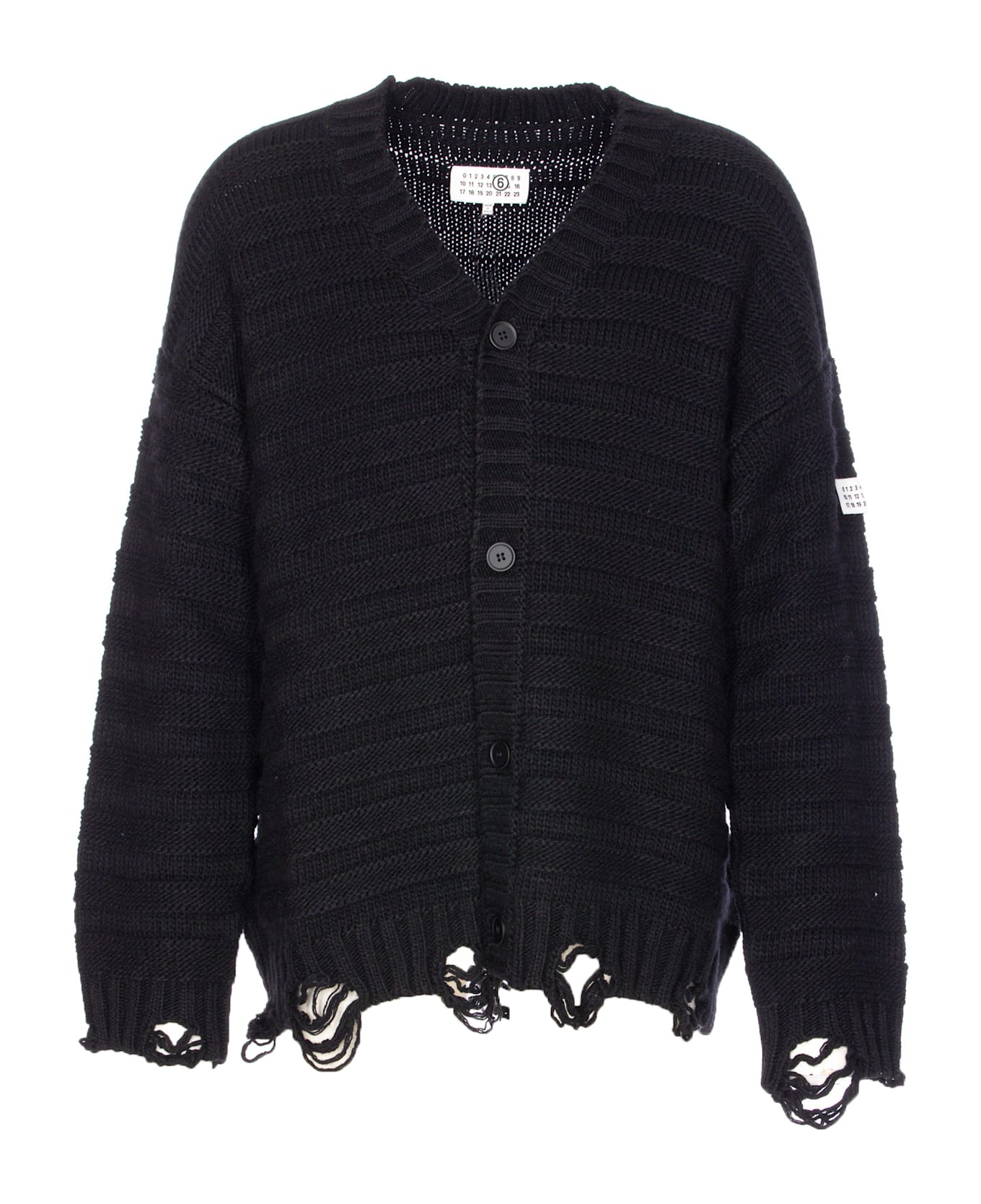 MM6 Maison Margiela Wool Cardigan - Black