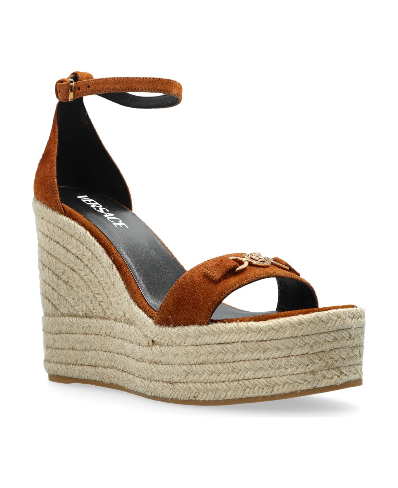 Versace Wedge Sandals - BROWN