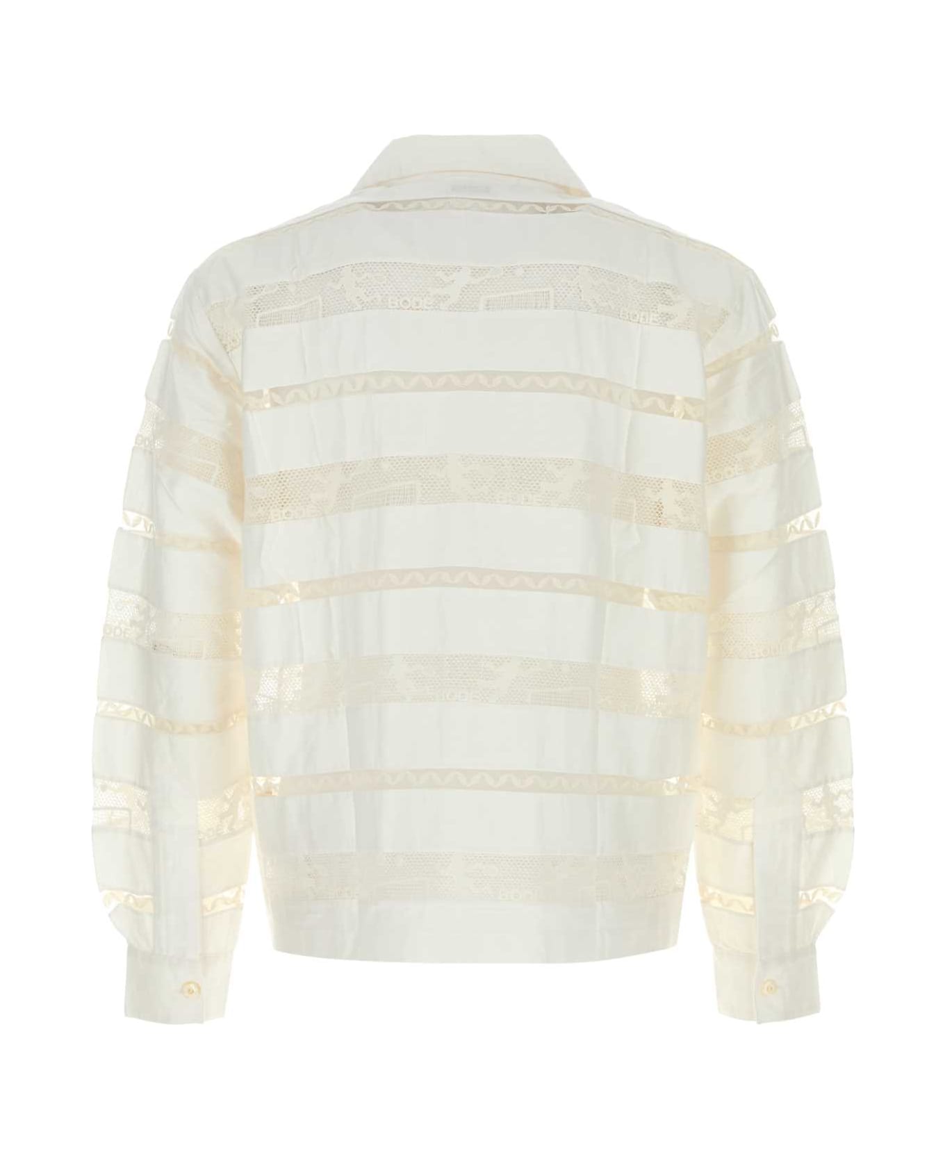 Bode White Poplin Shirt - CREAM