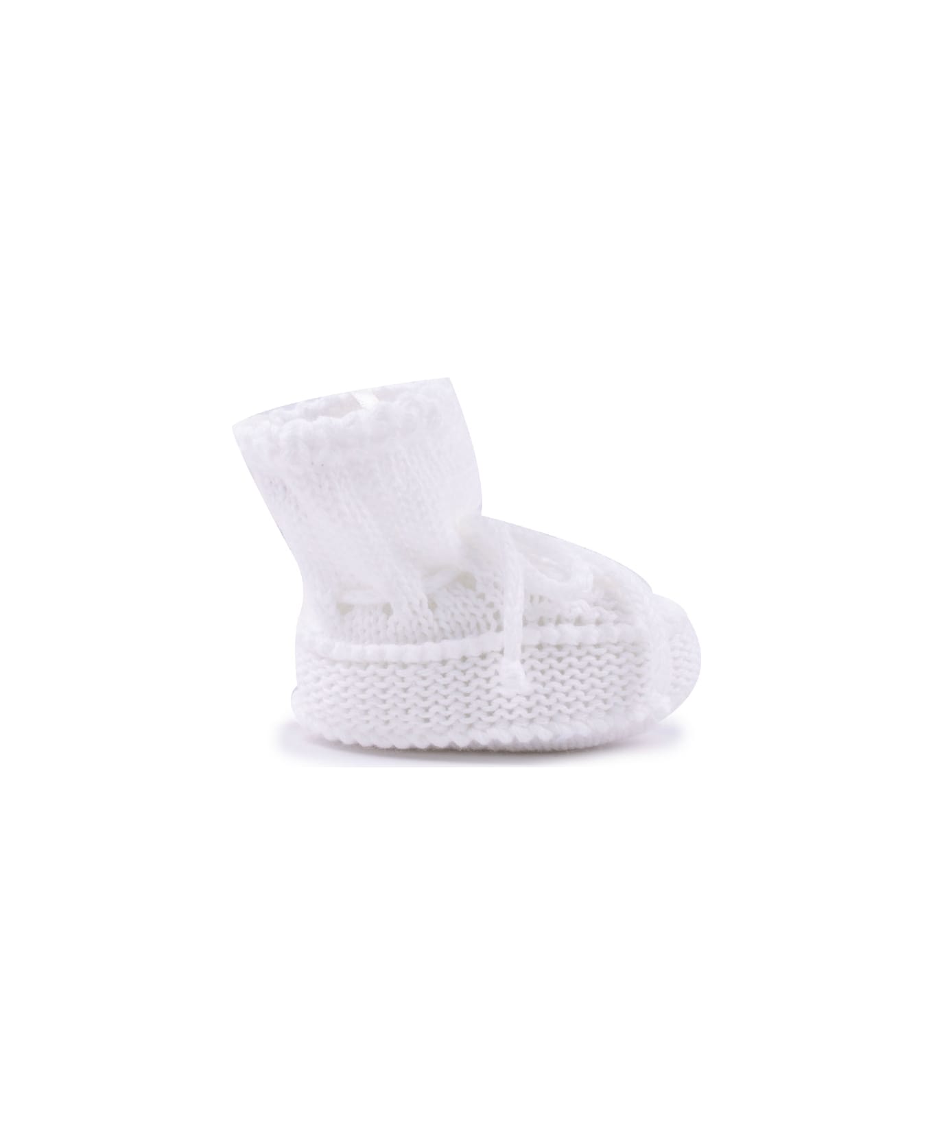 Piccola Giuggiola Cotton Knit Shoes Angelina - White