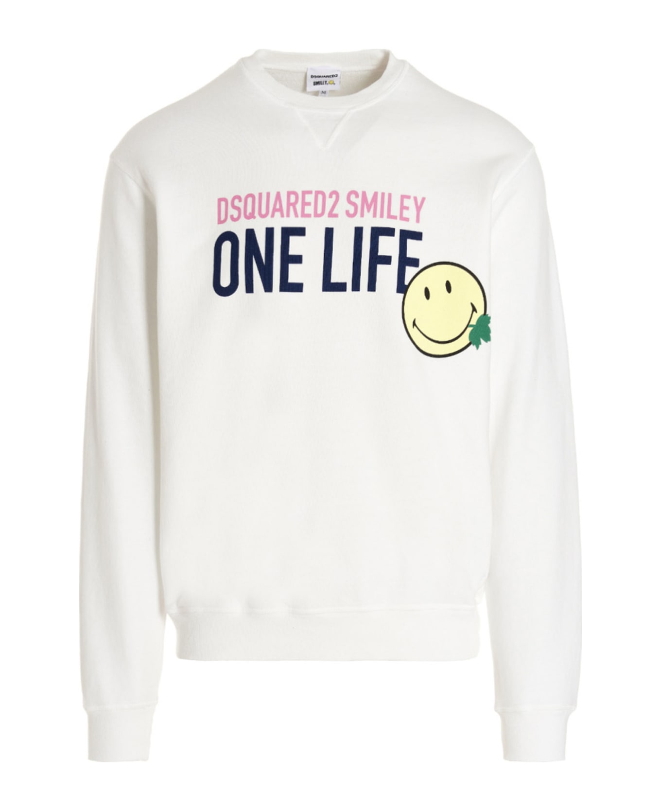 Dsquared2 'one Life One Planet Smiley  Sweatshirt - White