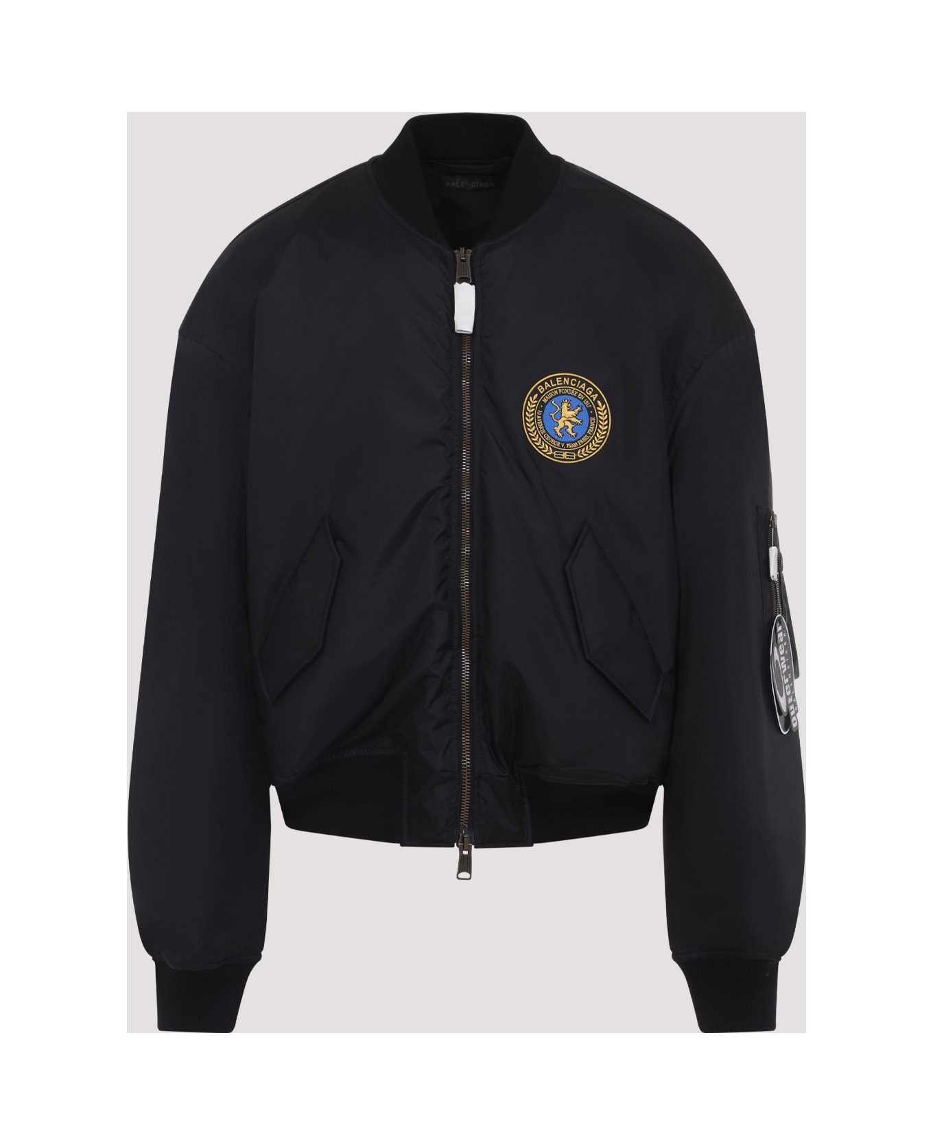 Balenciaga Large Fit Bomber Jacket - Black