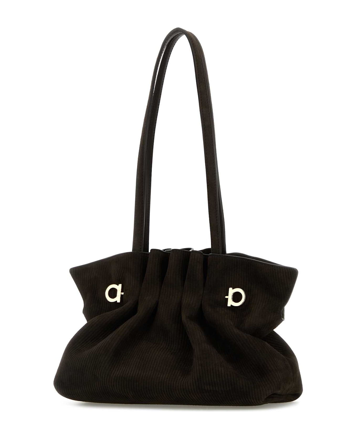 Ferragamo Dark Brown Suede Shoulder Bag - TESTADIMTESTADIMTMORO