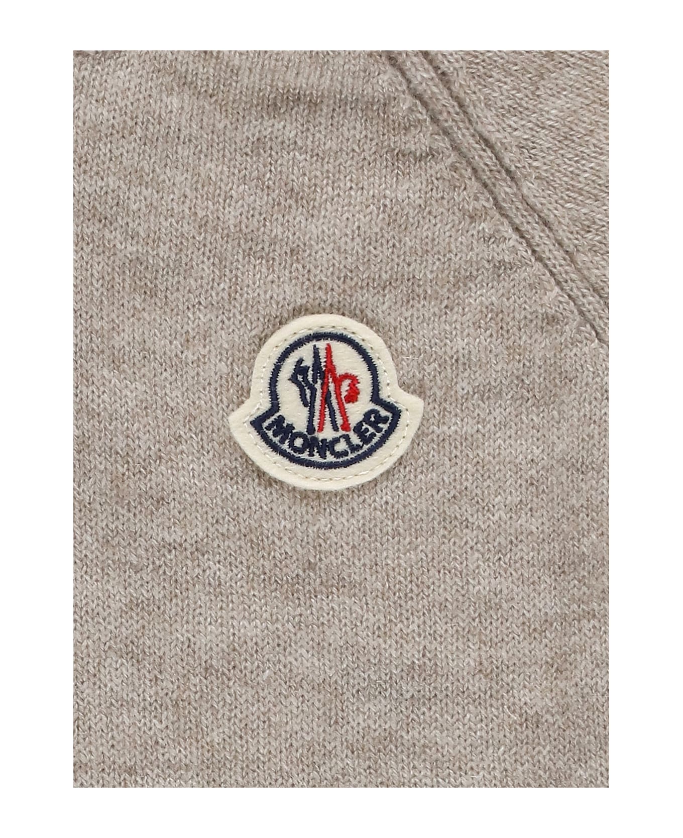 Moncler Cashmere Sweater With Logo - Beige