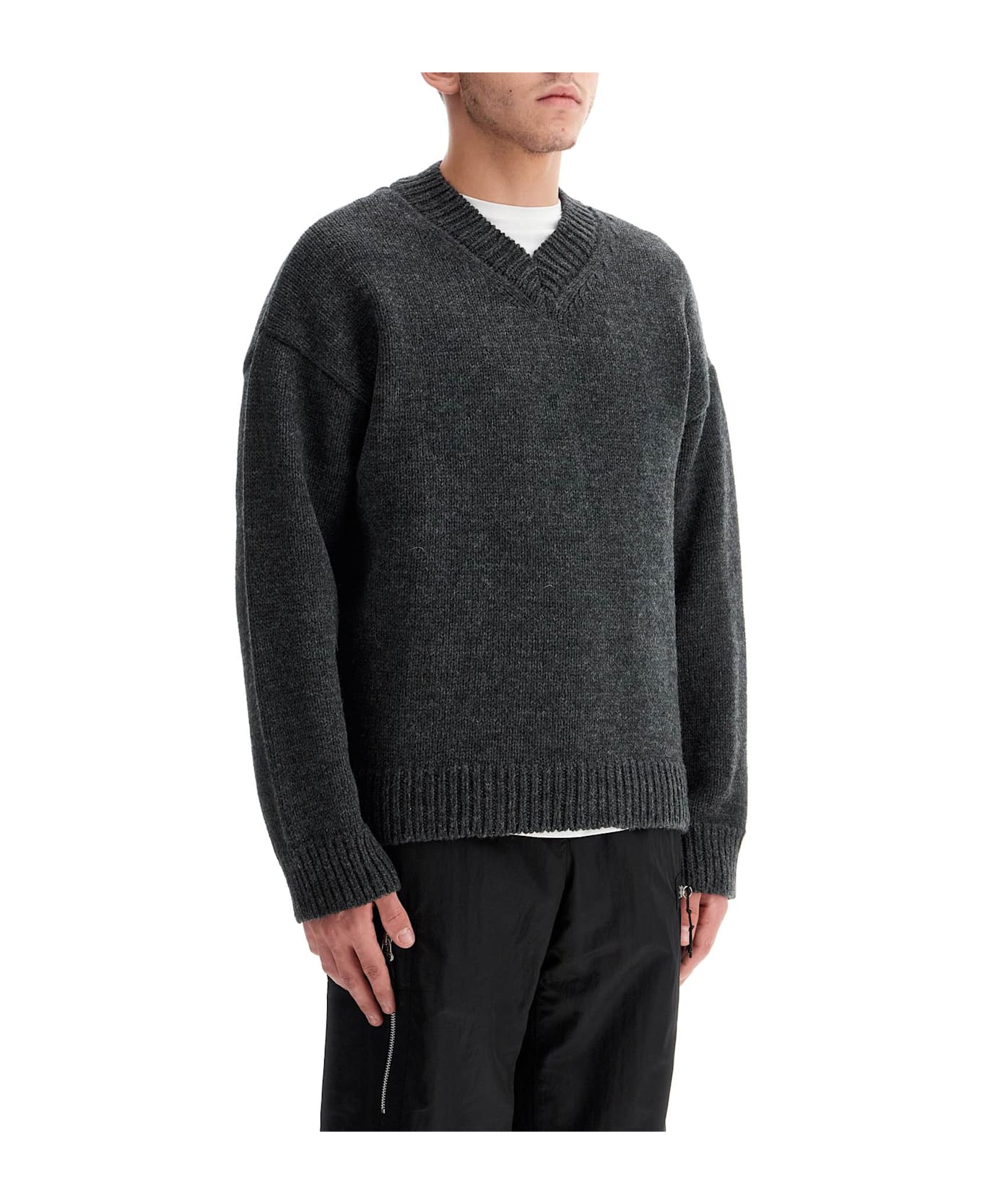 Our Legacy V-neck Son - ASH MELANGE STATELY WOOL (Grey)