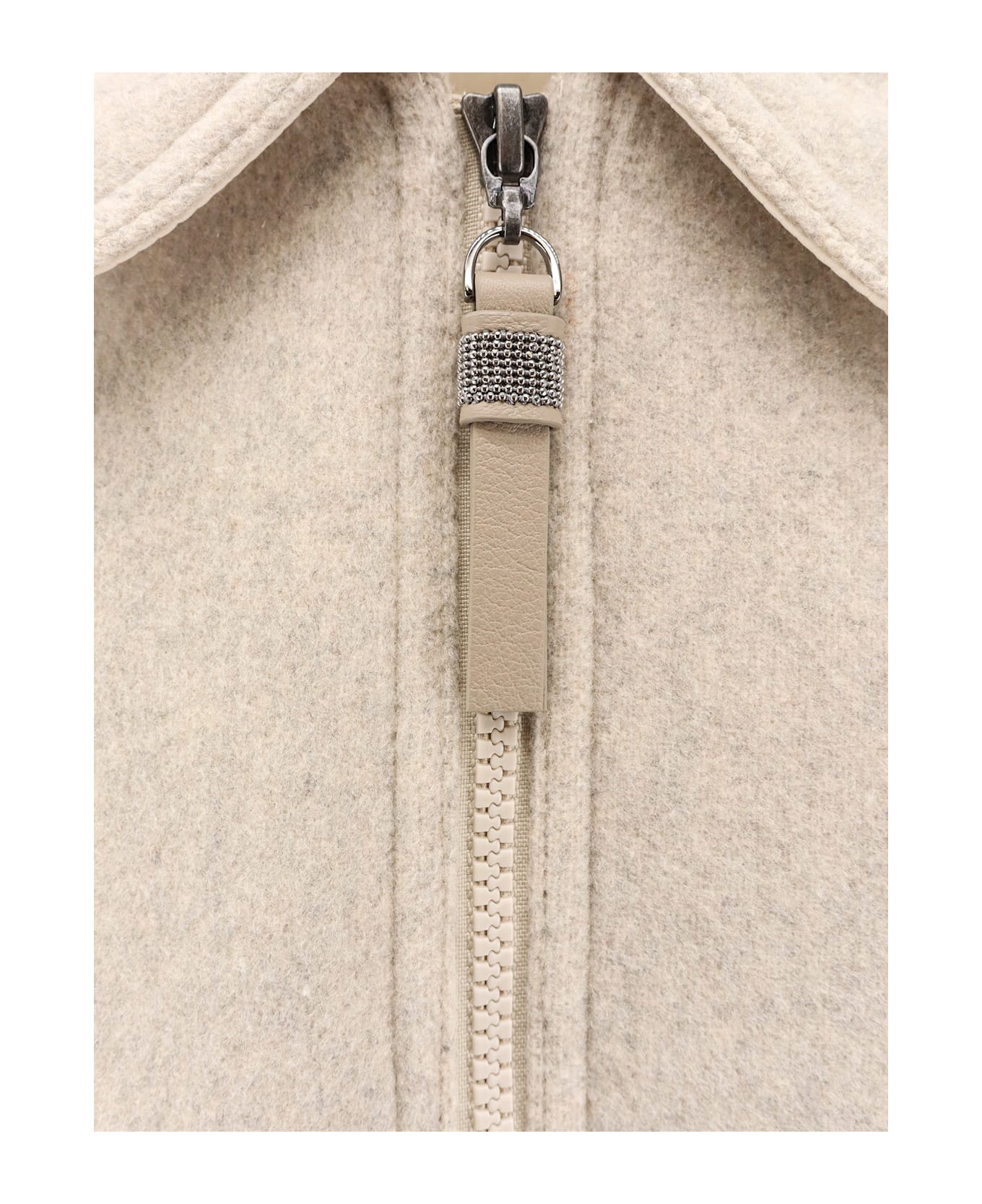 Brunello Cucinelli Double Cashmere And Wool Cloth Bomber - Beige freddo