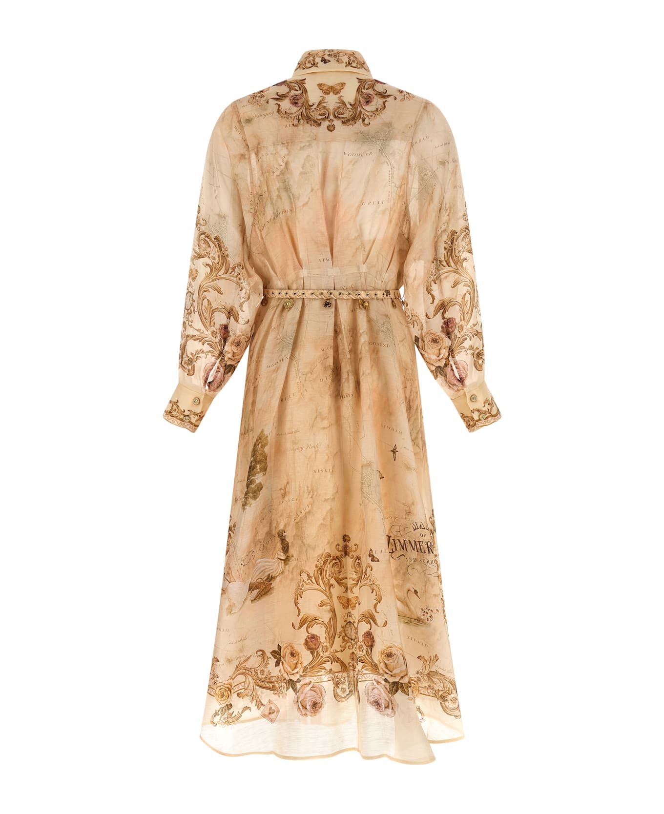 Zimmermann 
memento Buttoned Midi
 Dress - Beige