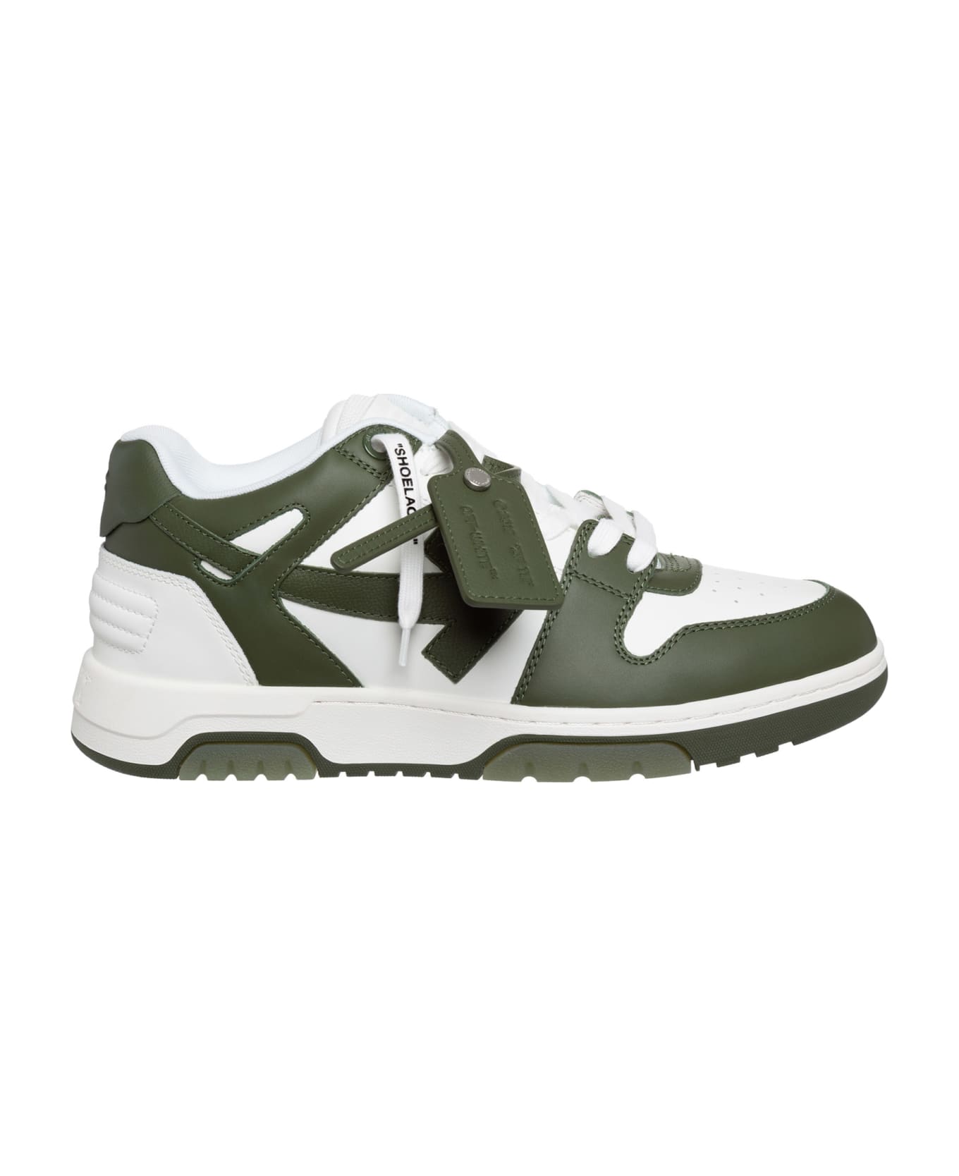 Off-White Out Of Office Leather Sneakers - Dark Green - White