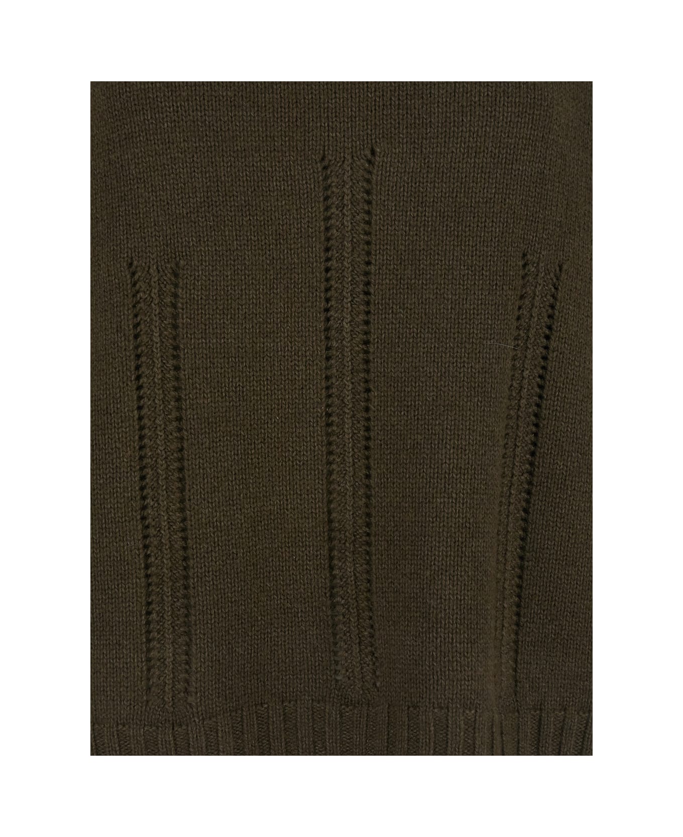 Tom Ford Brown Sweater With Mock Neck And Dropped Shoulders In Cashmere And Cotton Blend Woman - Brown