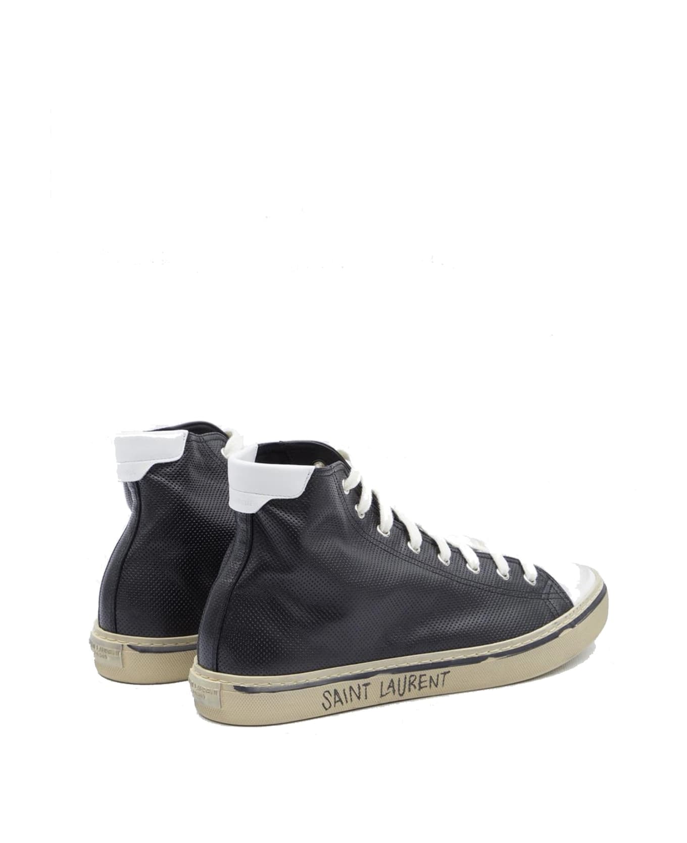 Saint Laurent Malibu Leather Sneakers - Black