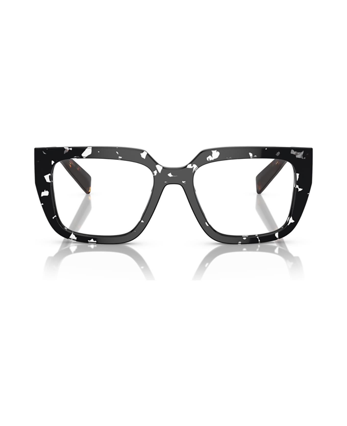 Prada Eyewear Pr A03v Havana Black Transparent Glasses - Havana Black Transparent